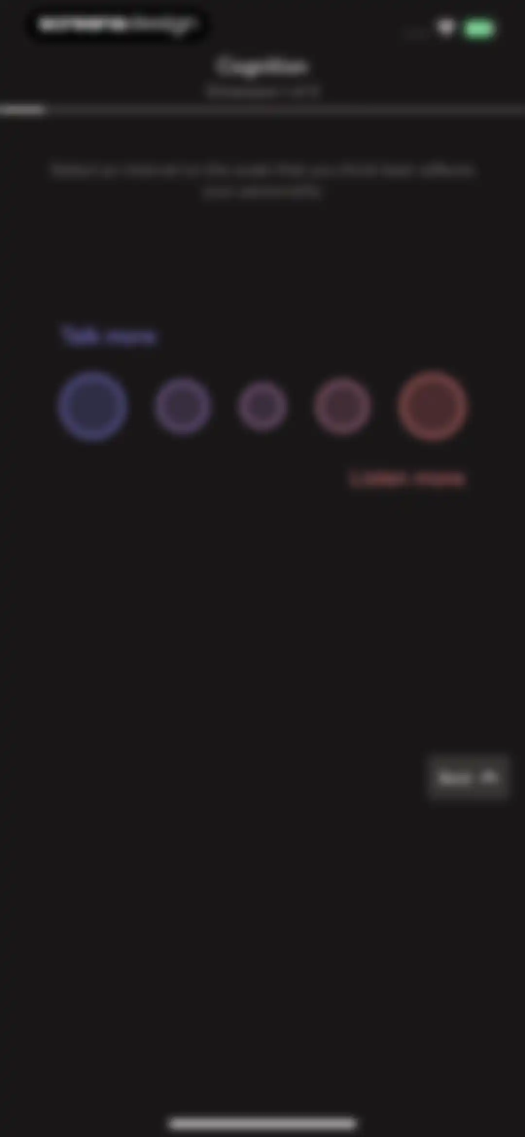 Dimensional: Personality Test screen 17