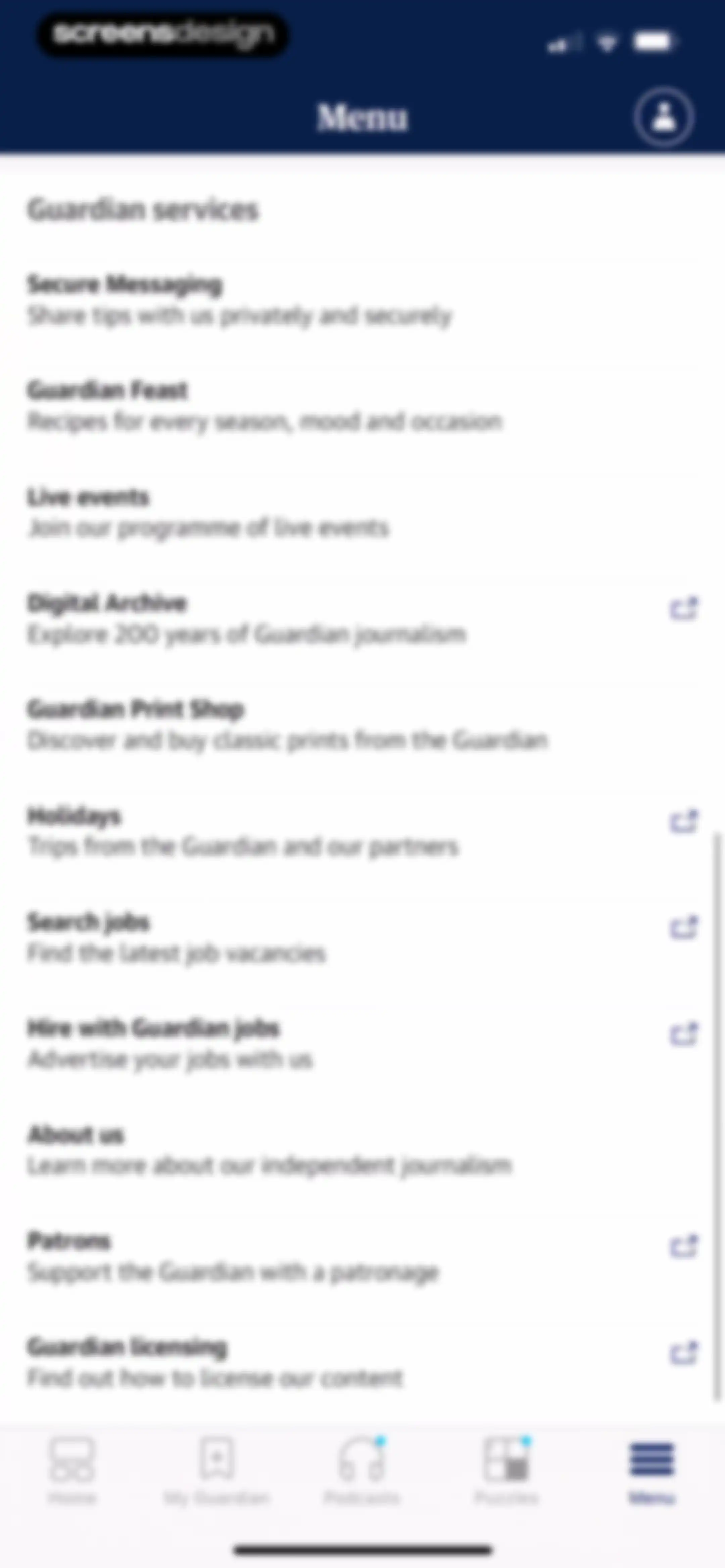 The Guardian - US & World News screen 96