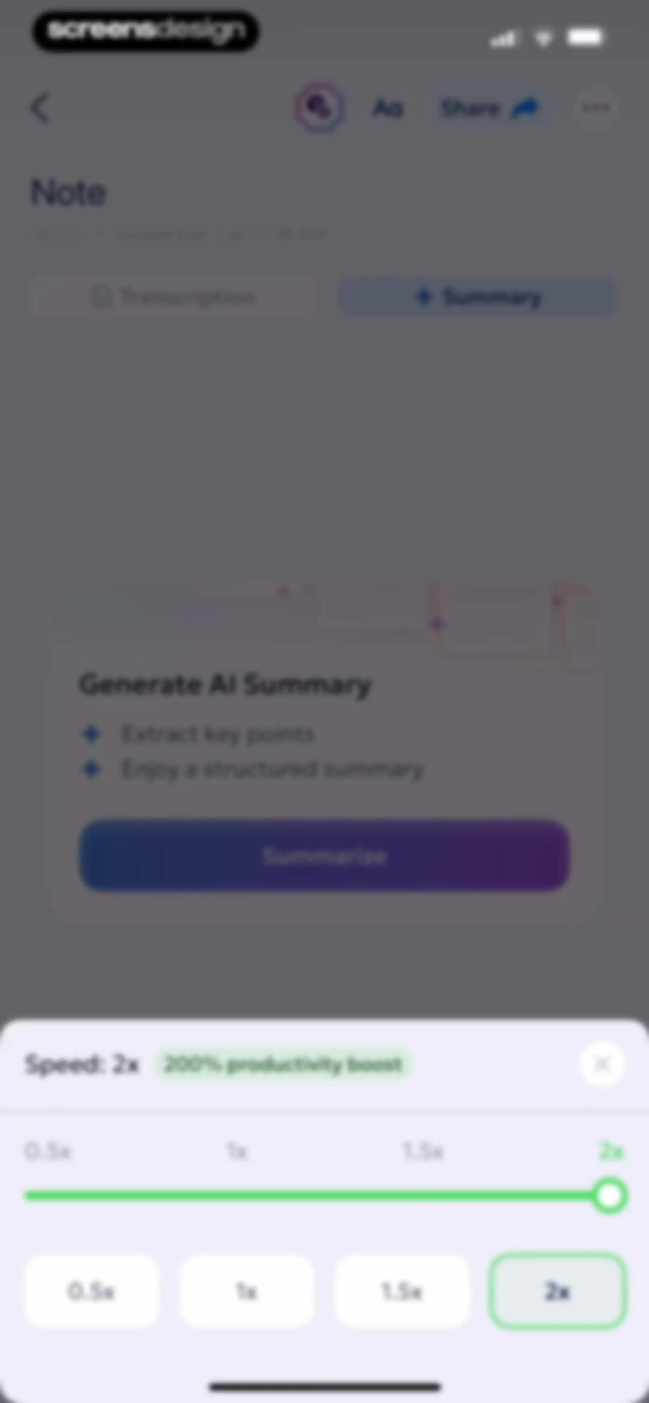 AI Summary - Meeting Notes screen 28