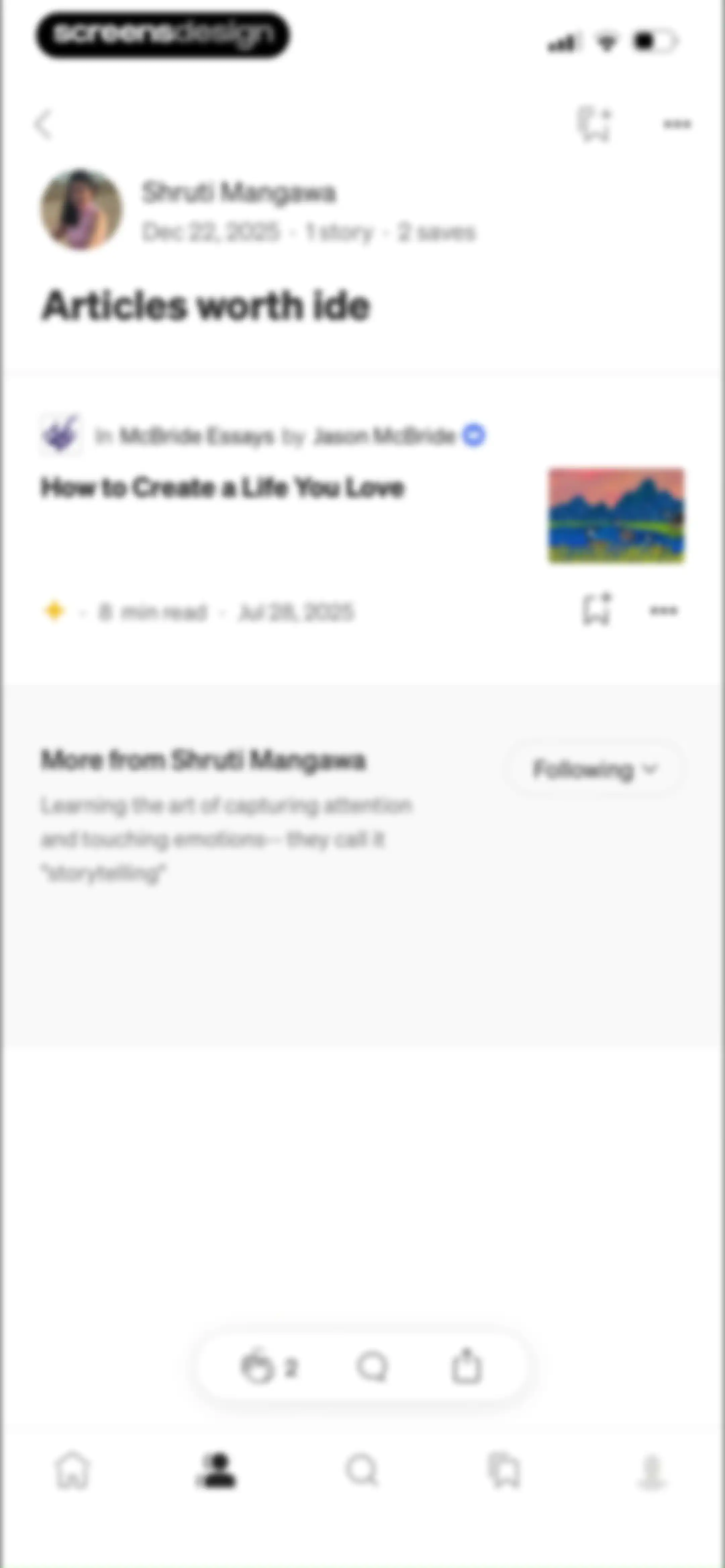 Medium: Read & Write Stories screen 67