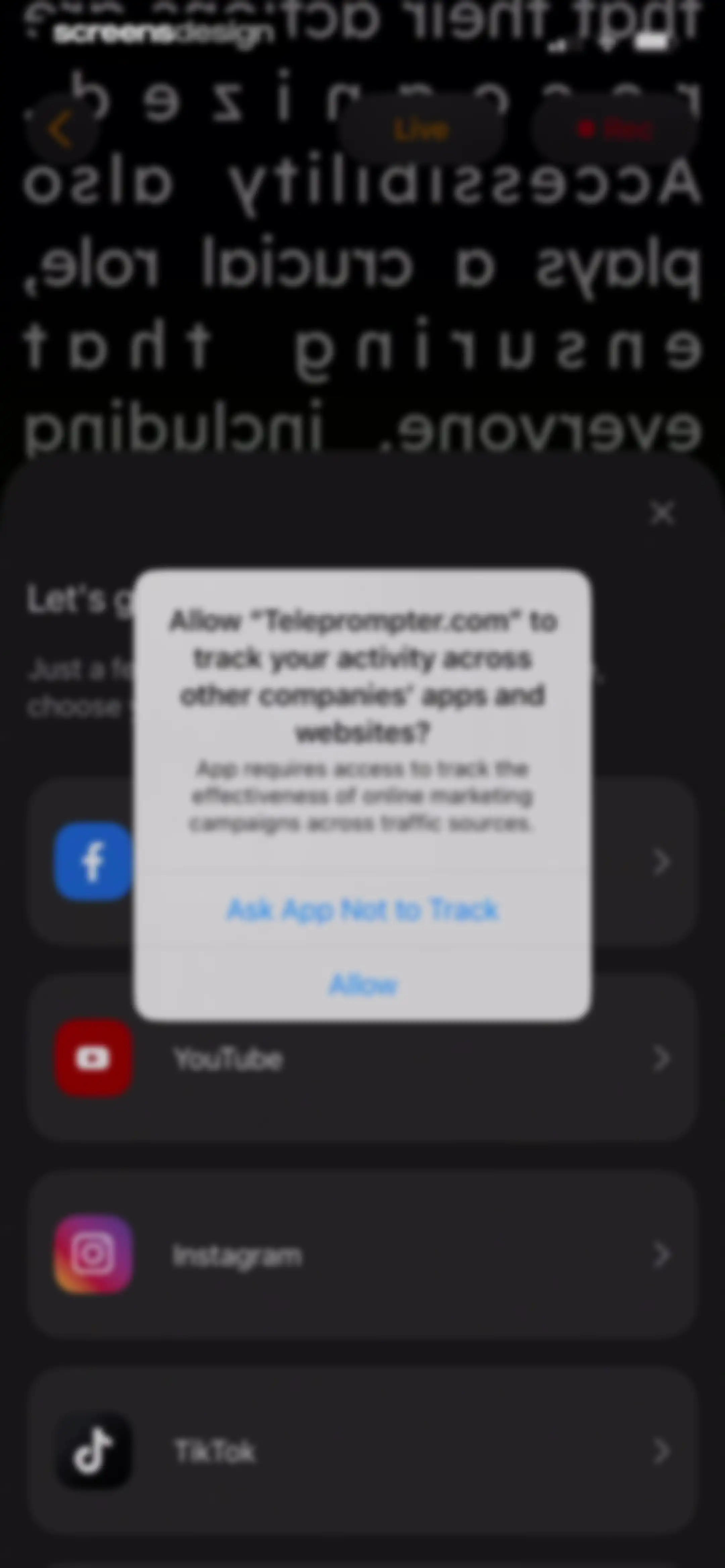 Teleprompter.com screen 104