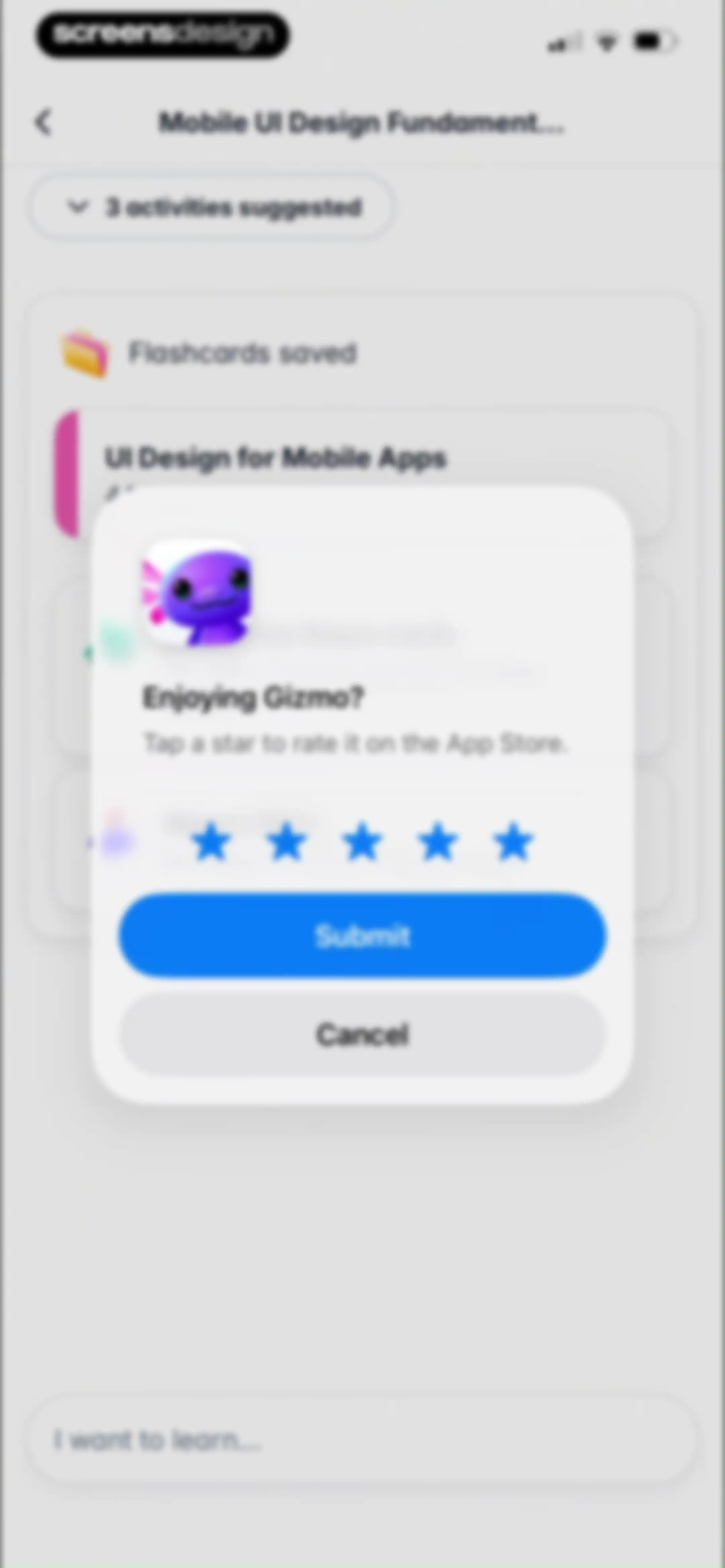 Gizmo: AI Tutor screen 73