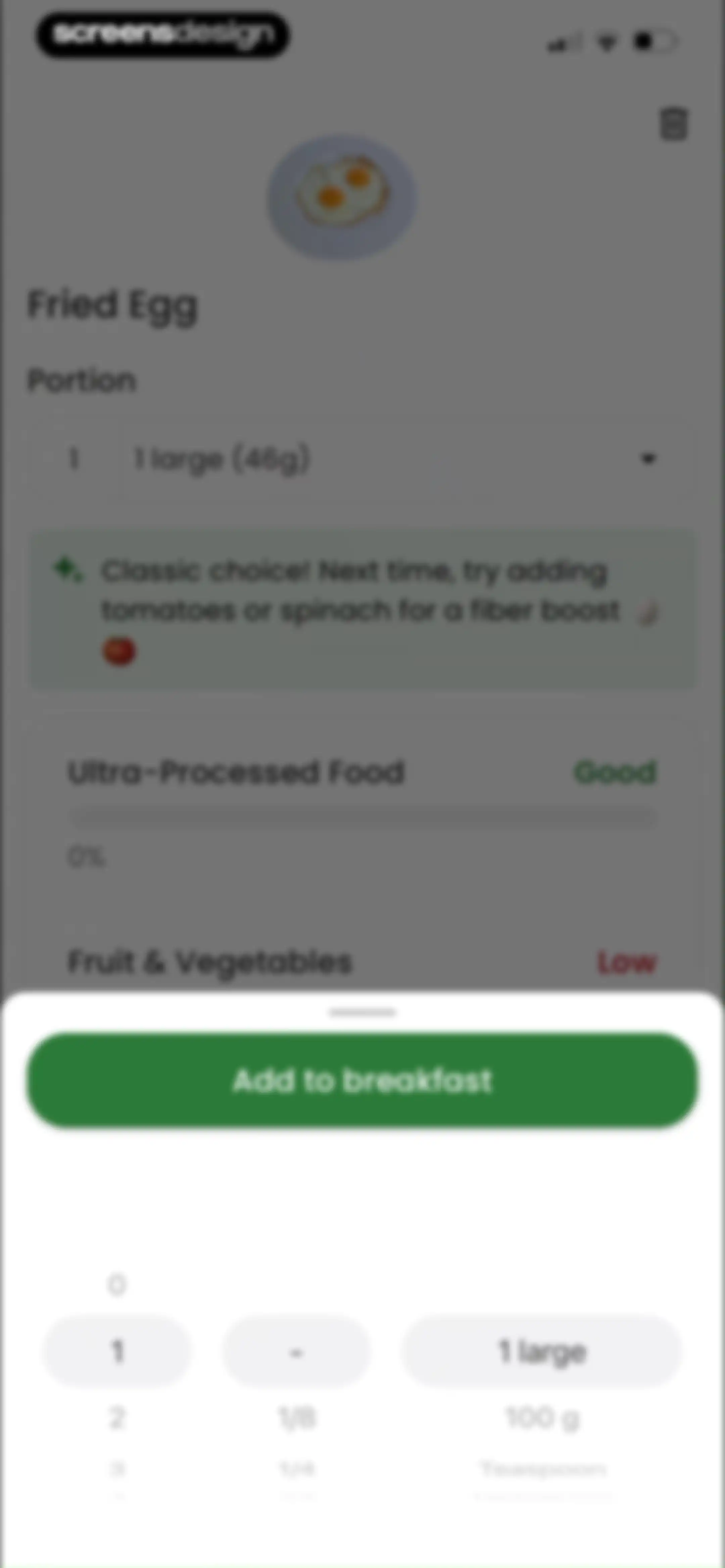 Diabetes food tracker - Gococo screen 63