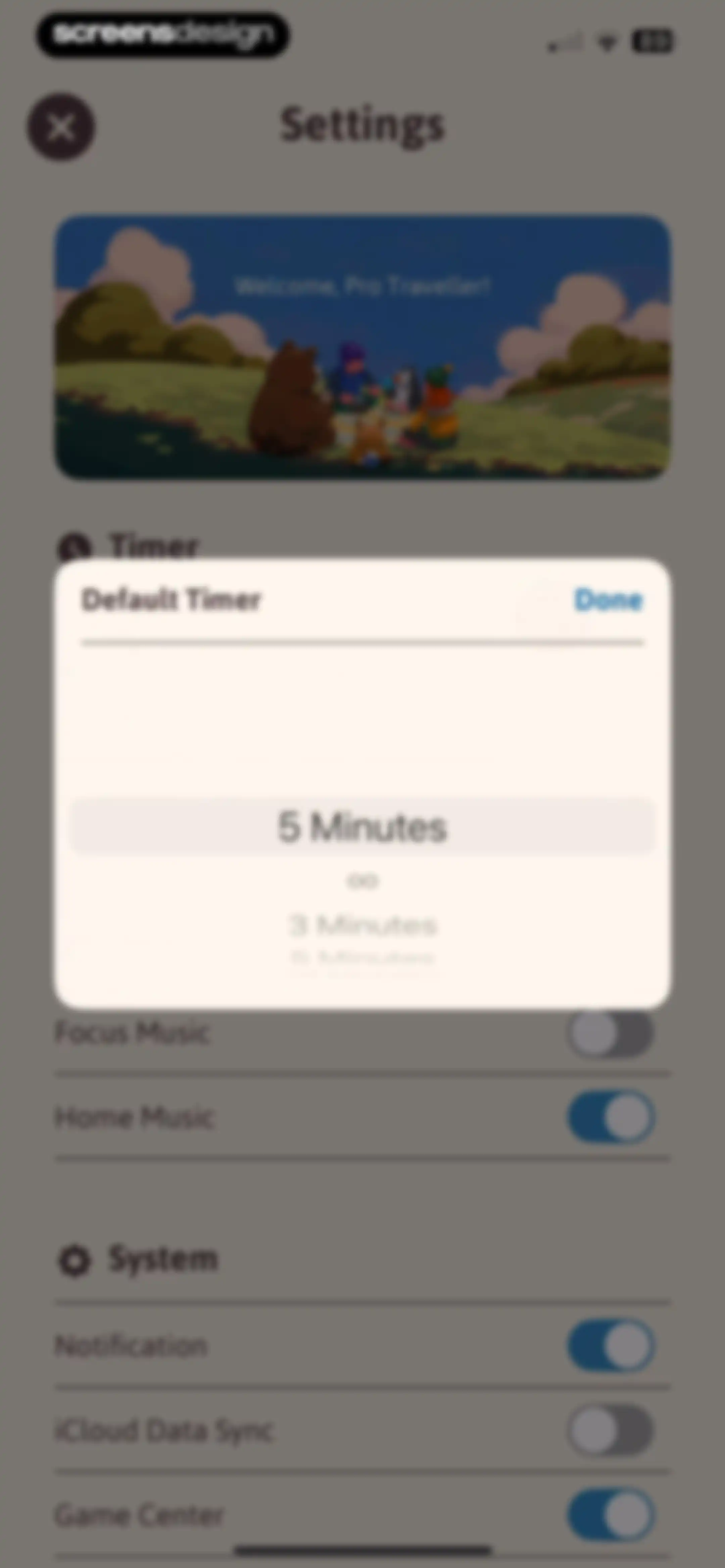 Focus Traveller - Flow Timer screen 86