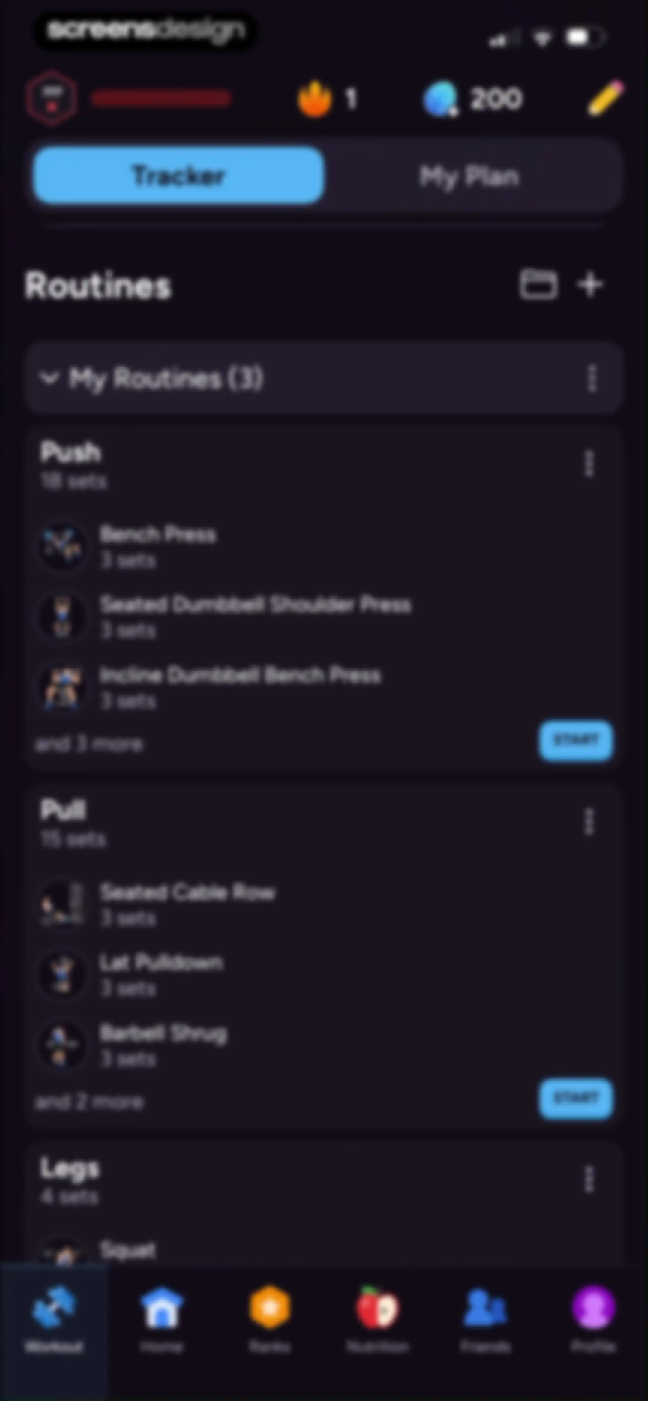 Liftoff - Ranked Gym Workouts screen 162