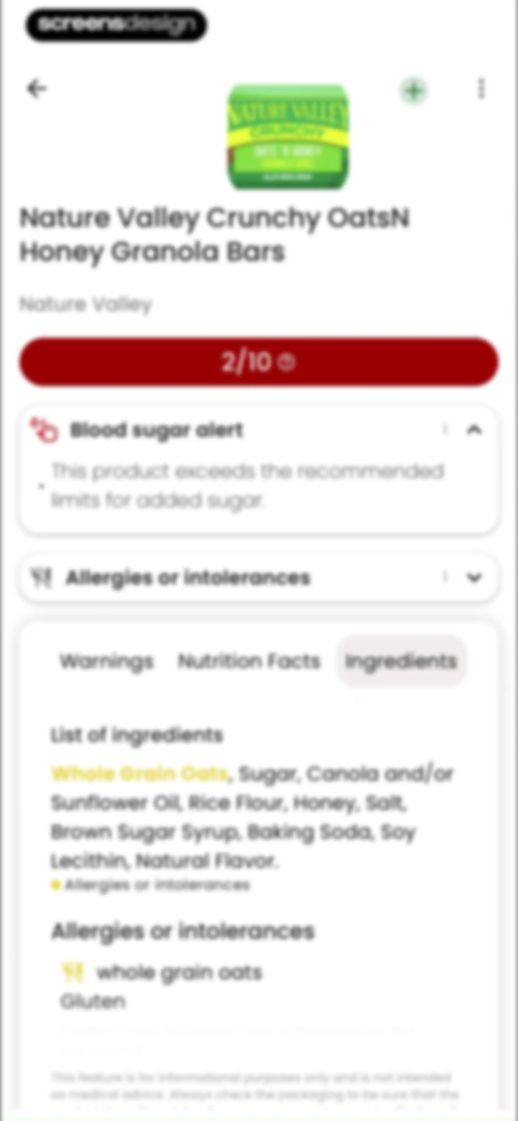 Diabetes food tracker - Gococo screen 117