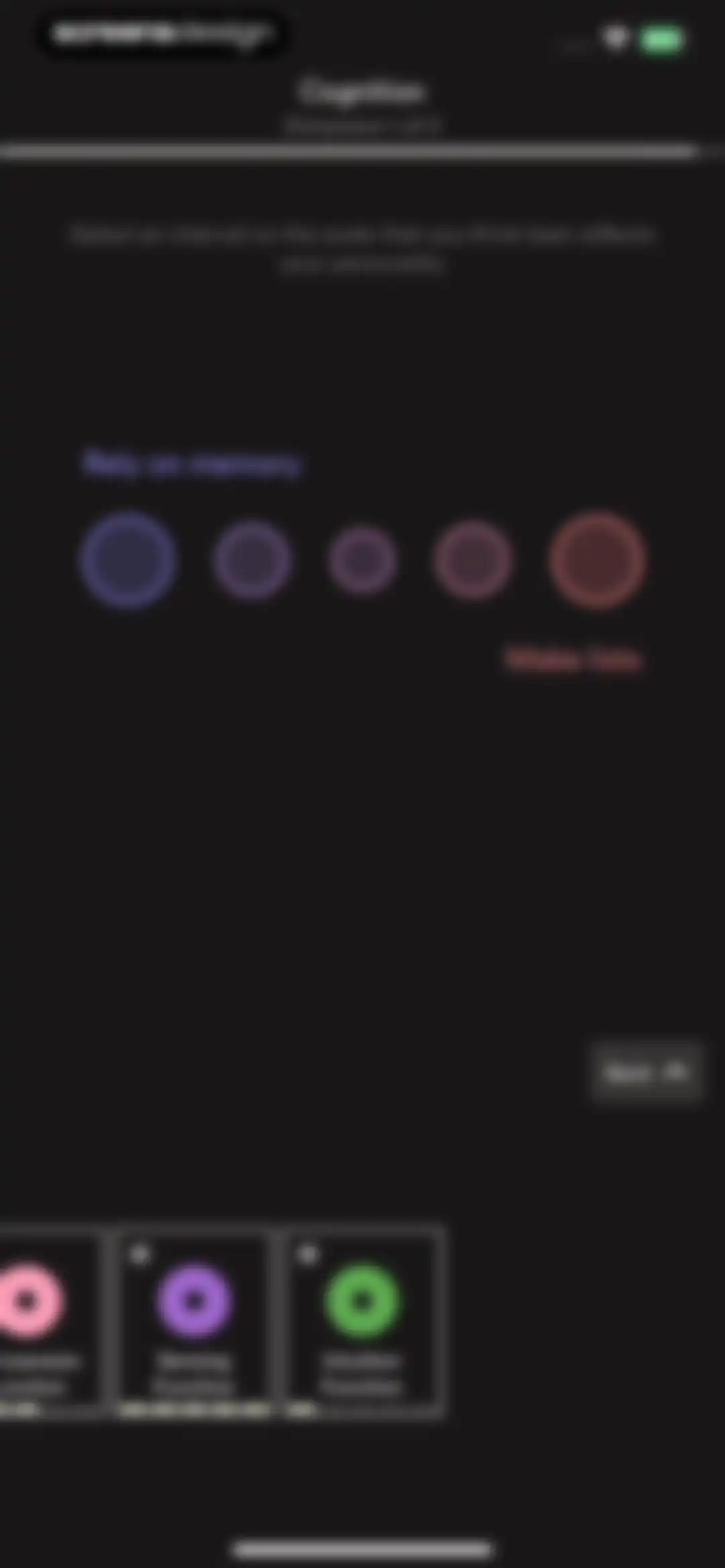 Dimensional: Personality Test screen 44