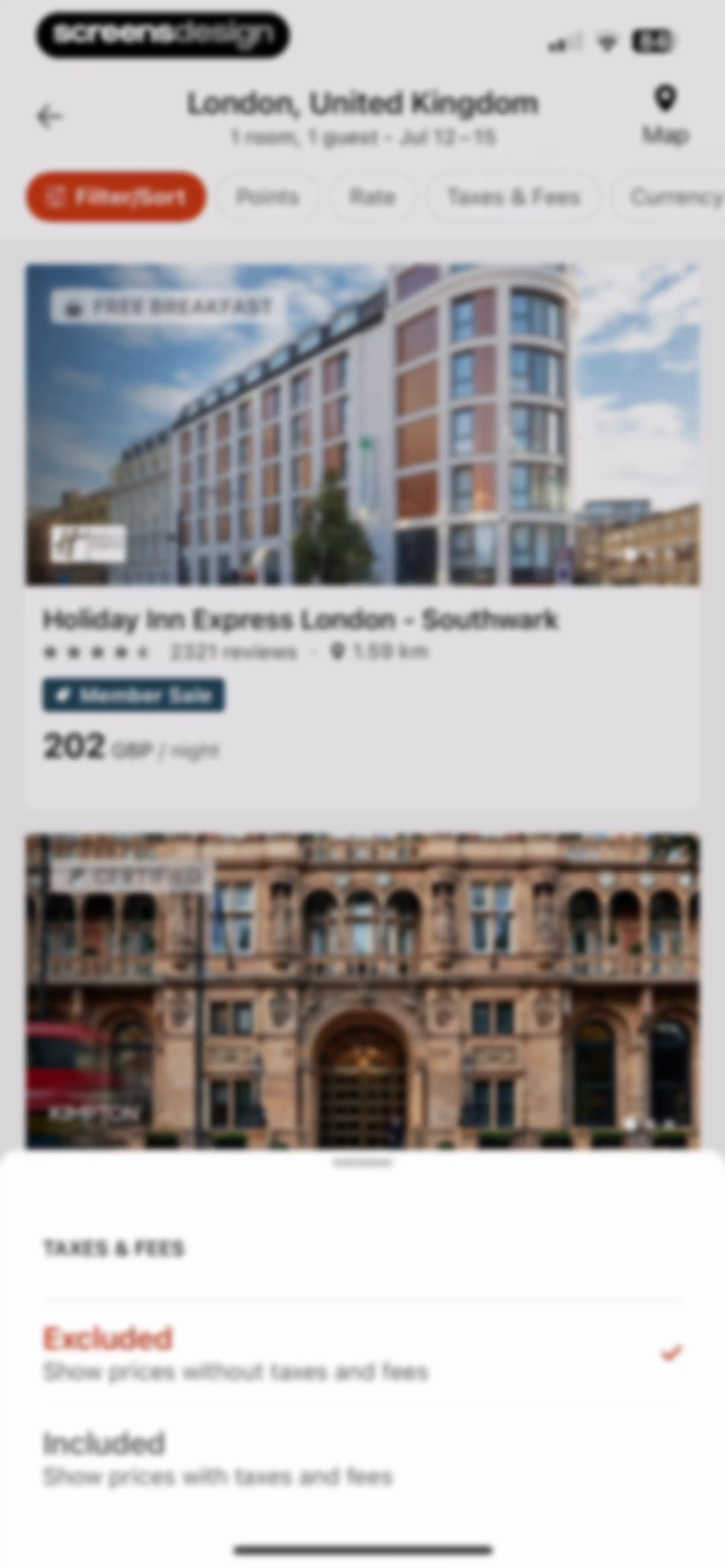 IHG One Rewards: Book Hotels screen 112