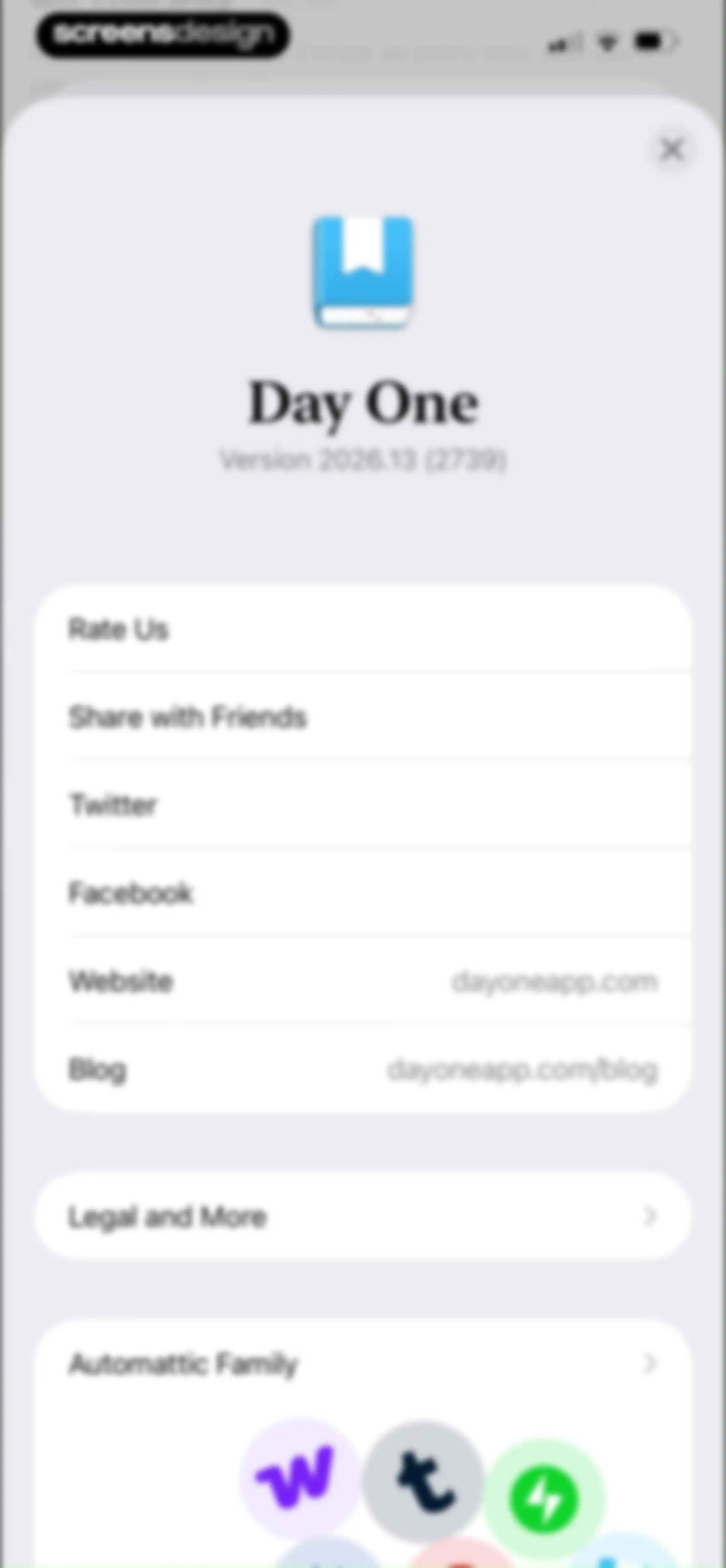 Day One: Daily Journal & Diary screen 161