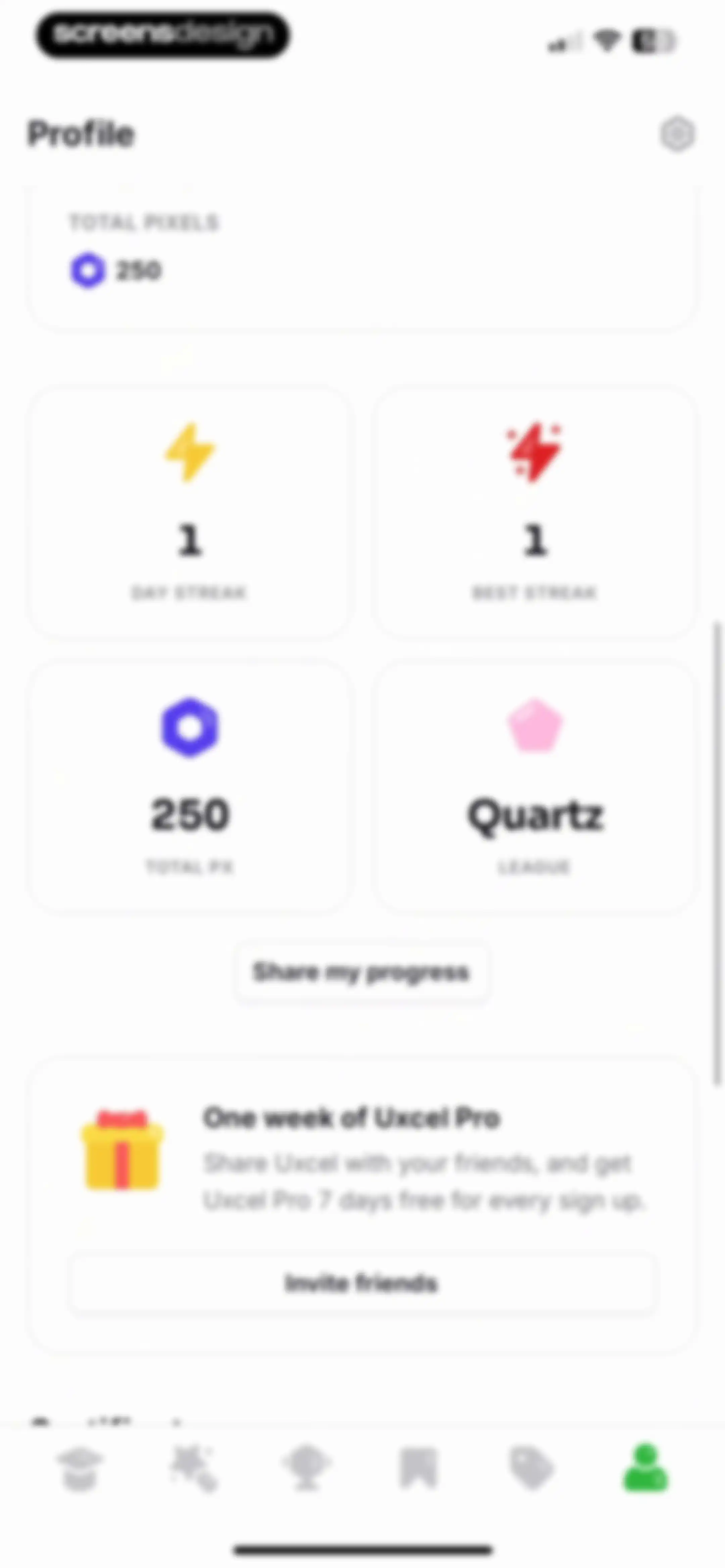 Uxcel: Learn UX & UI Design screen 101