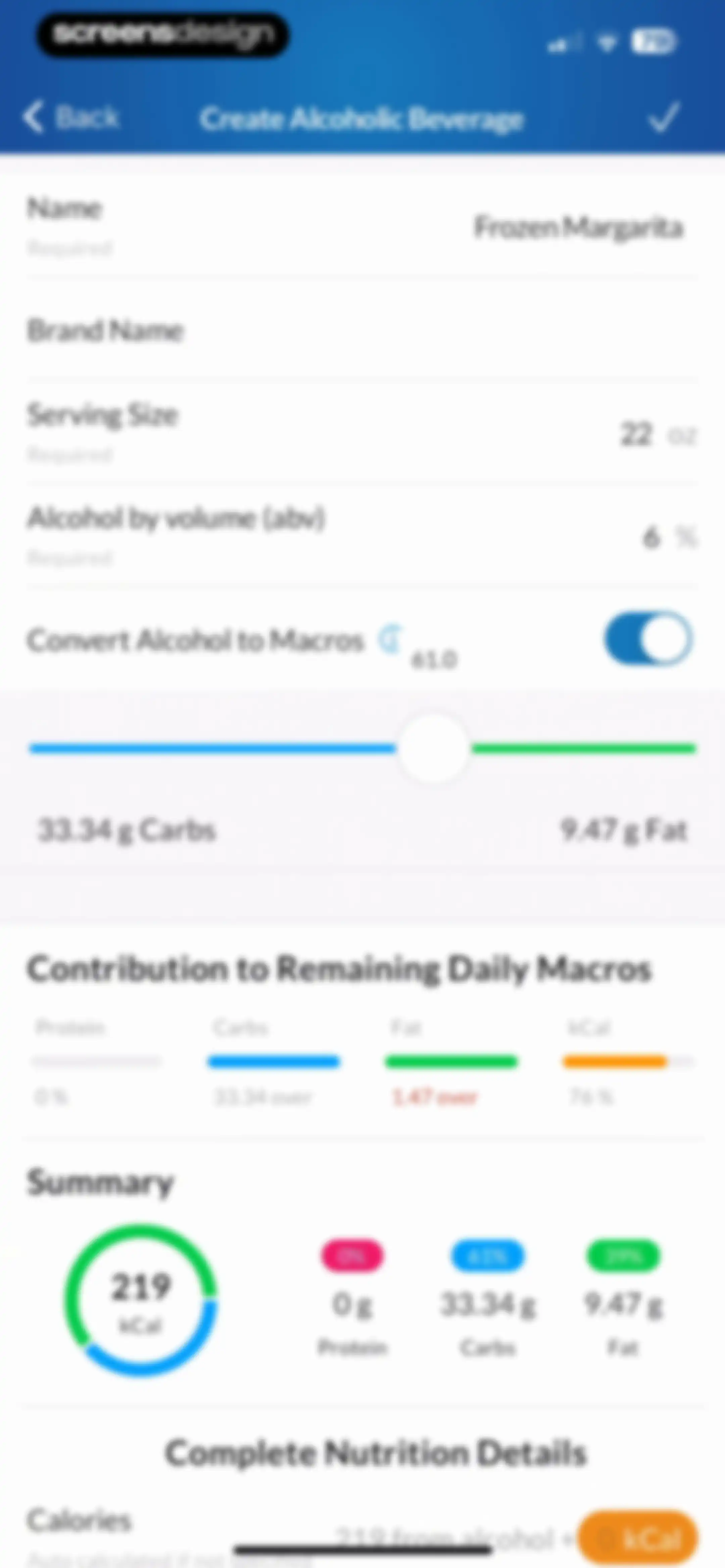 MacrosFirst - Macro Tracker screen 115