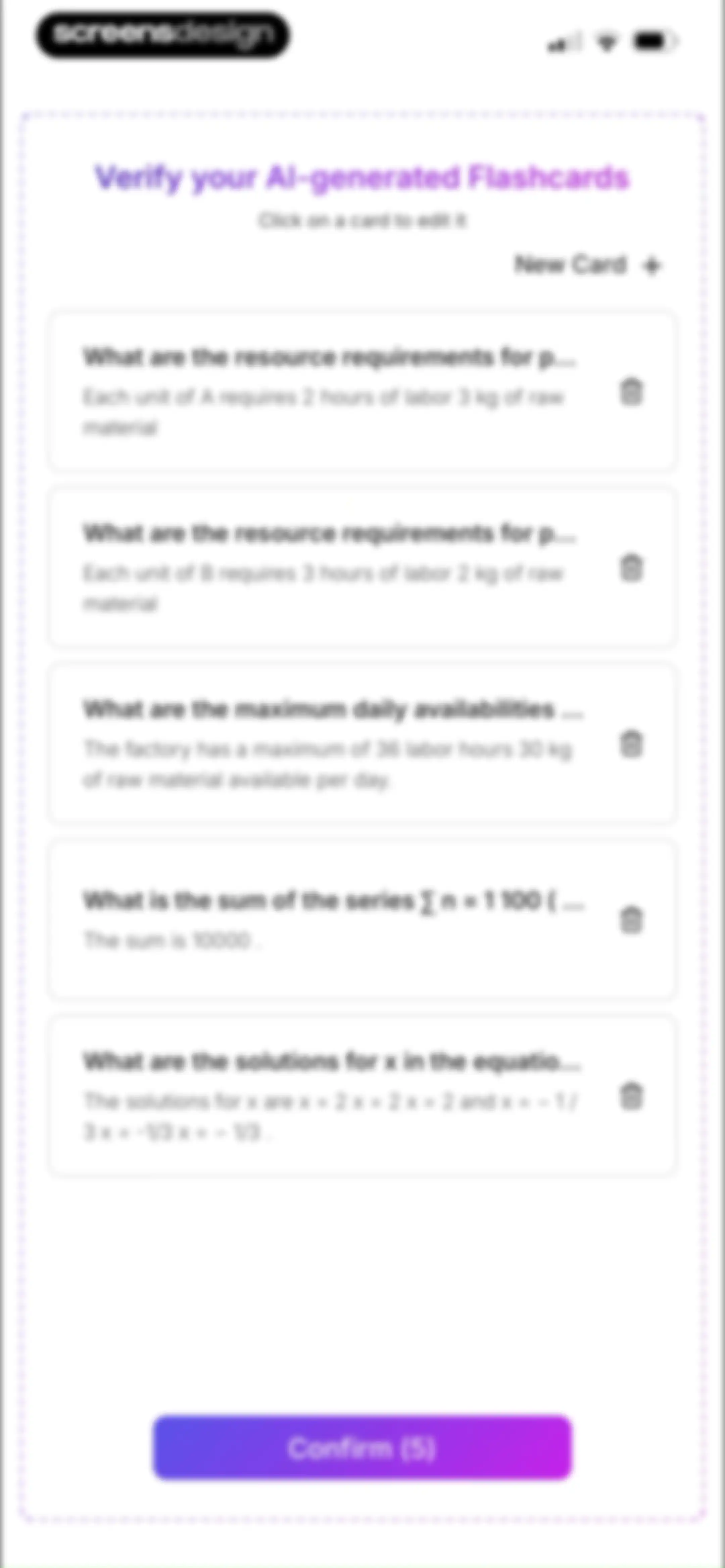 Retain Cards: AI Flashcards screen 39