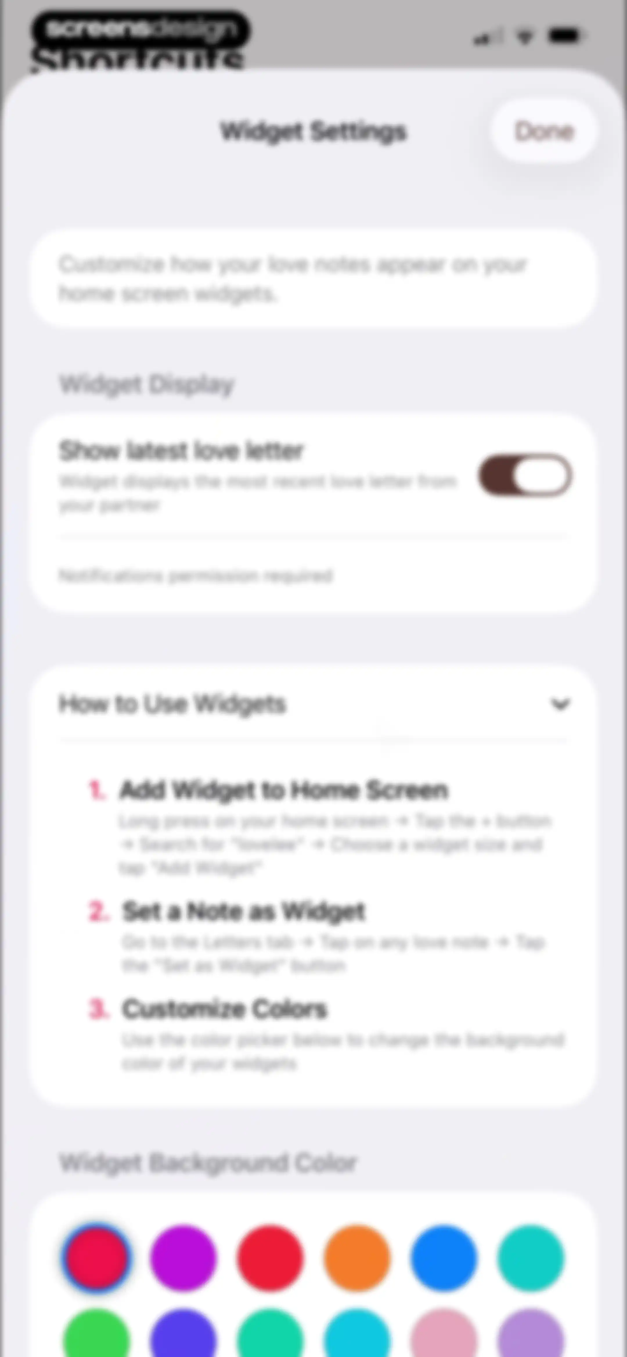 lovelee couples: love note app screen 103