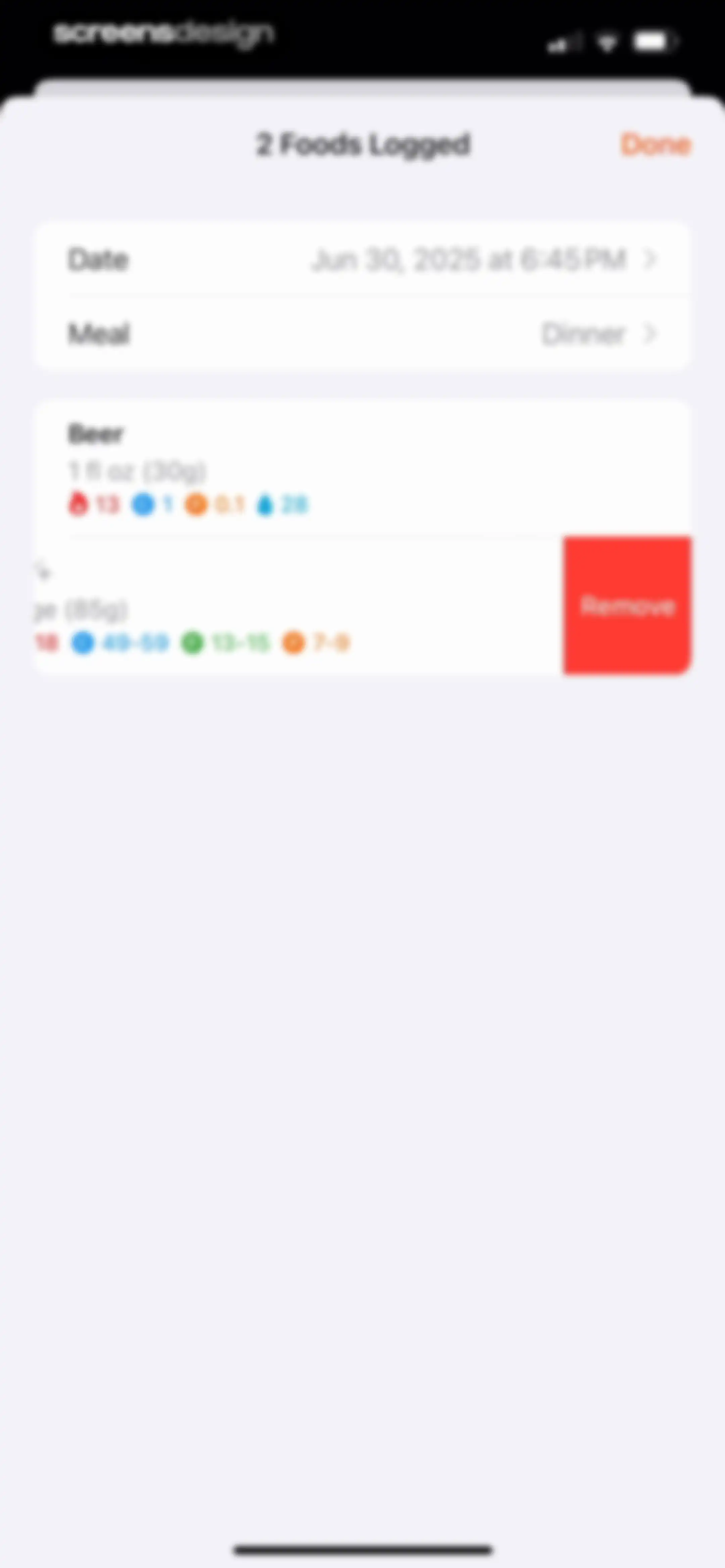 Nutrition Tracker: Foodnoms screen 133
