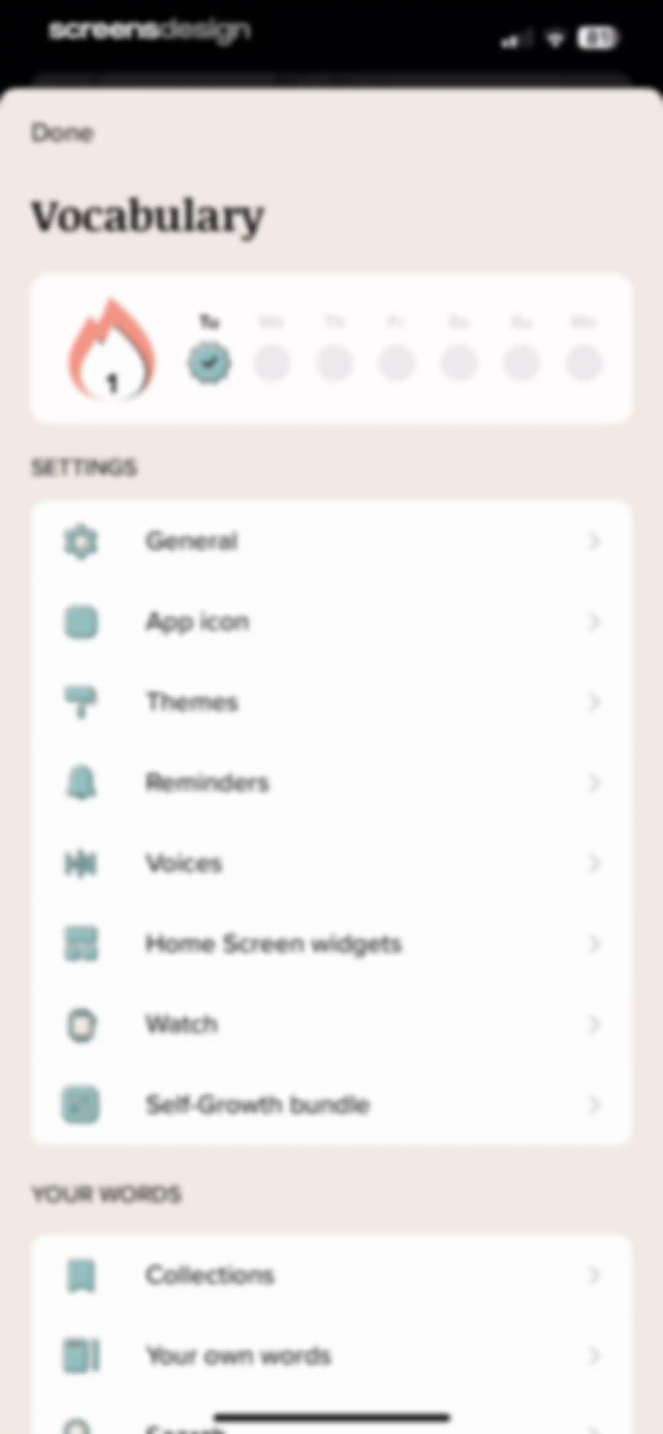 Vocabulary - Learn words daily screen 61
