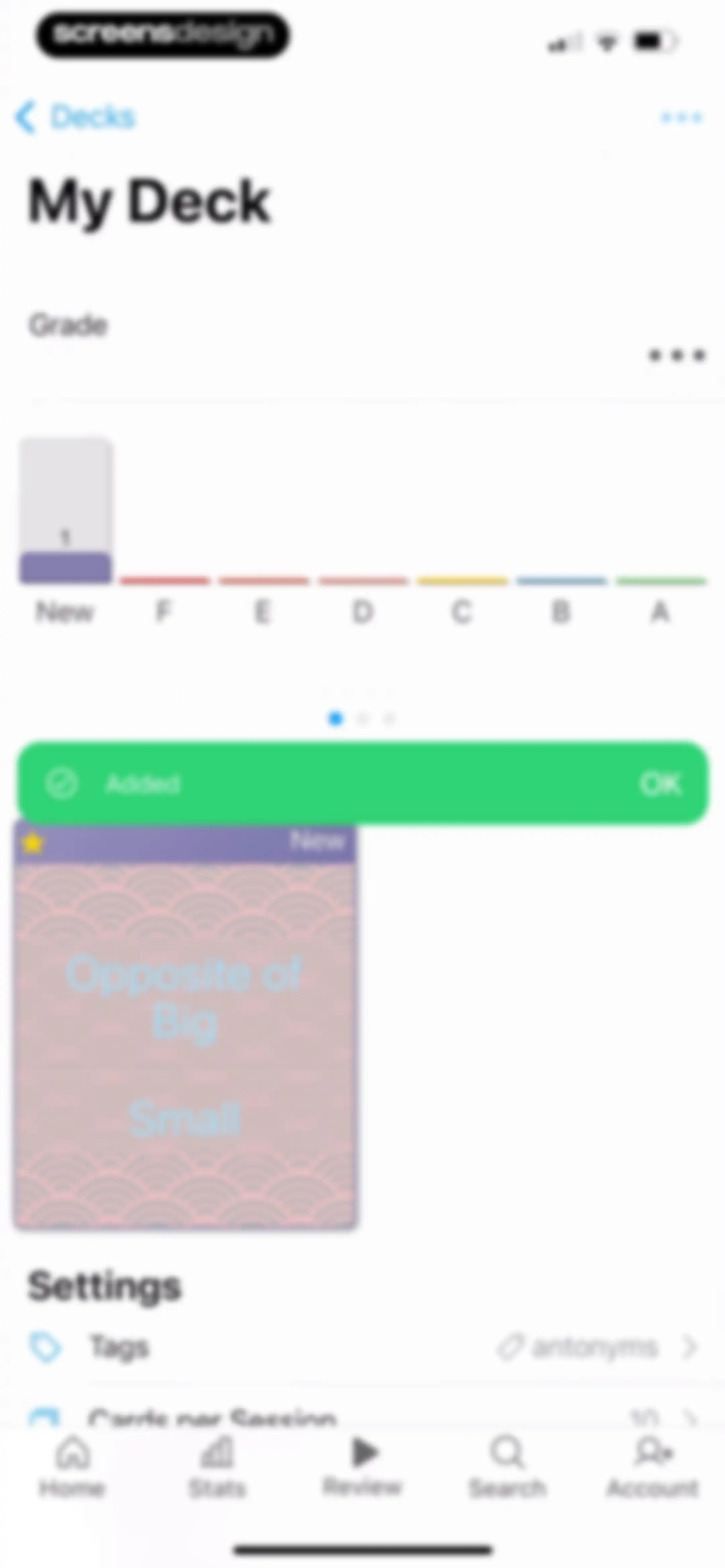 AlgoApp - Flashcards screen 52