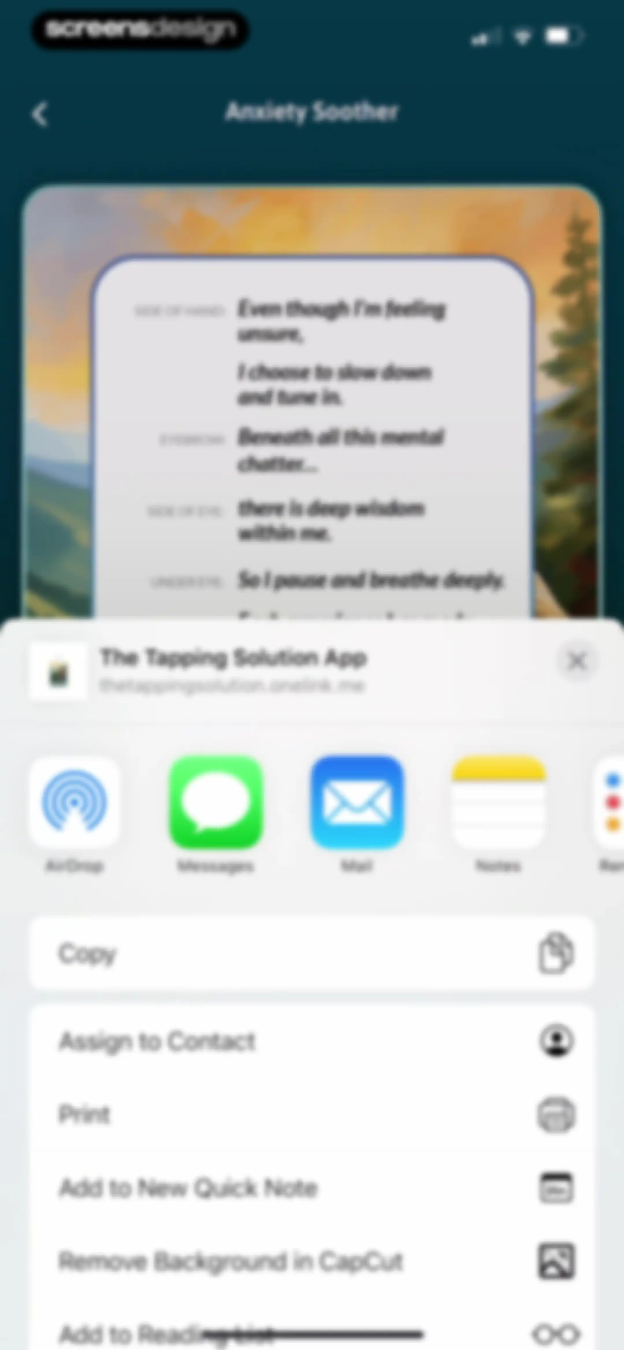 The Tapping Solution screen 42