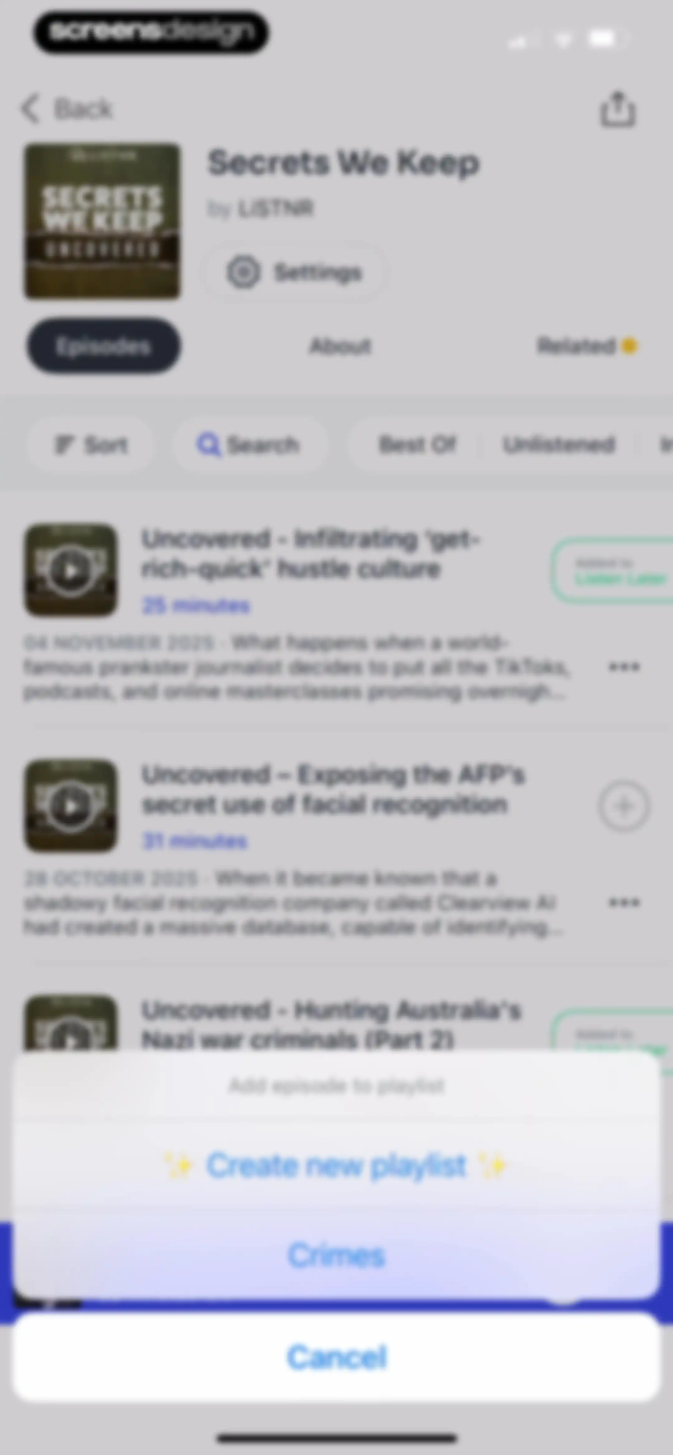 Podcast App screen 35