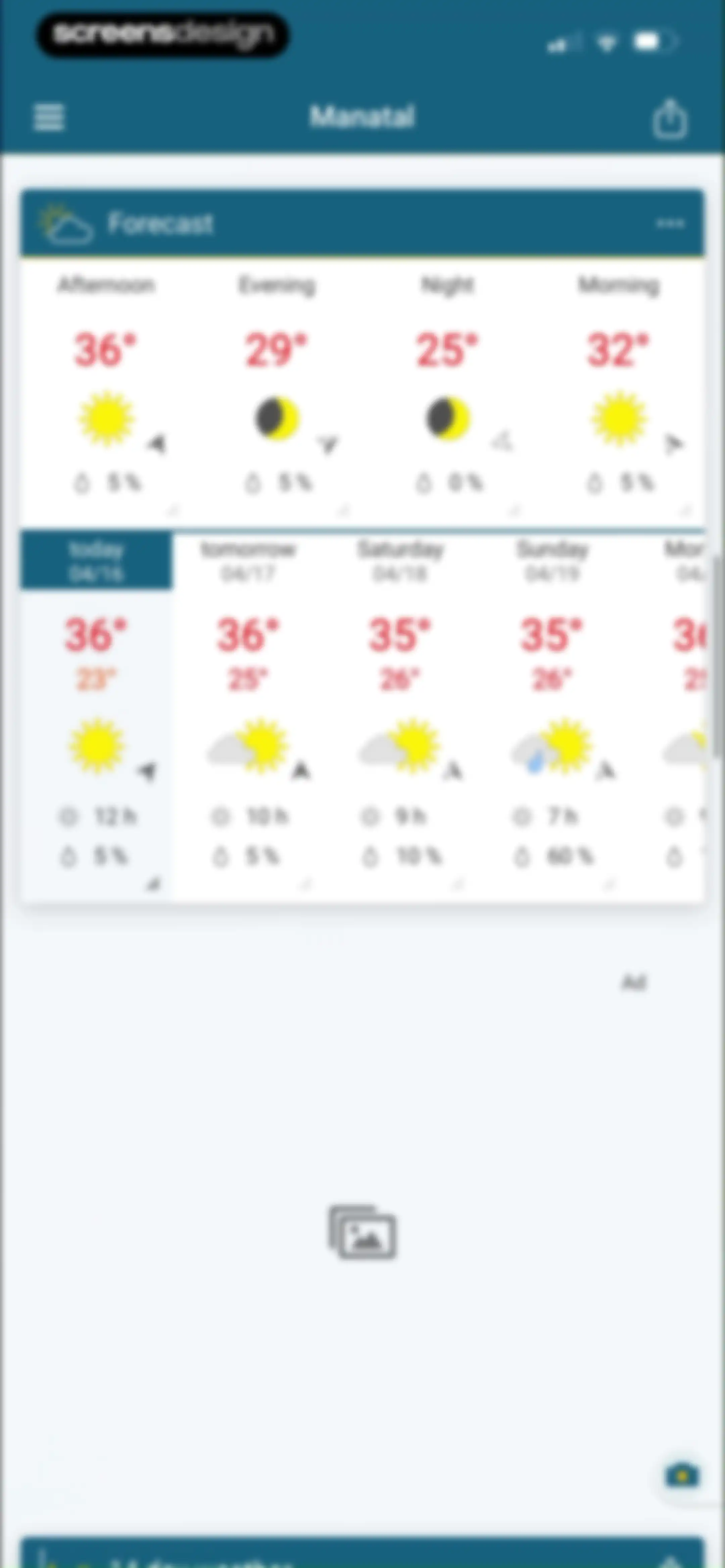 Weather & Radar screen 22