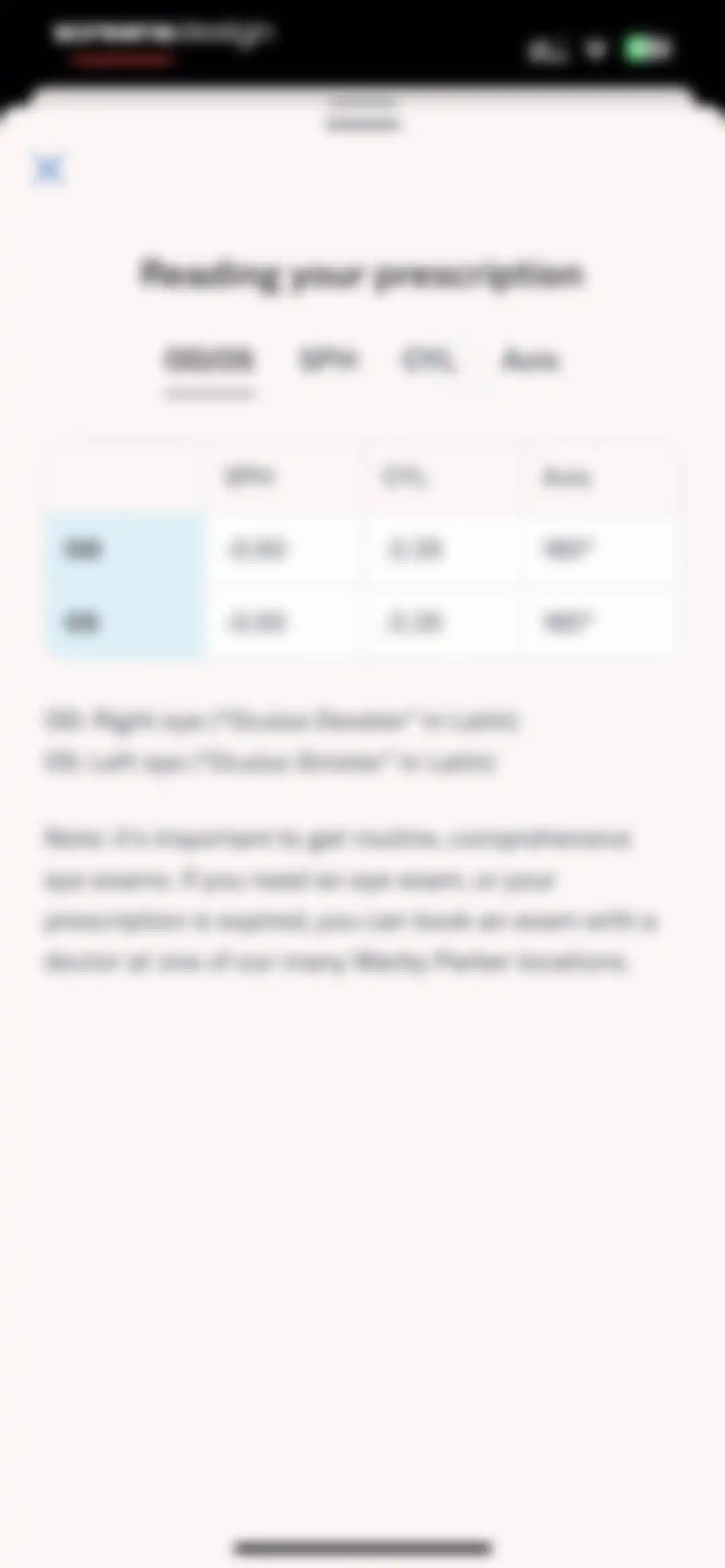 Warby Parker screen 106