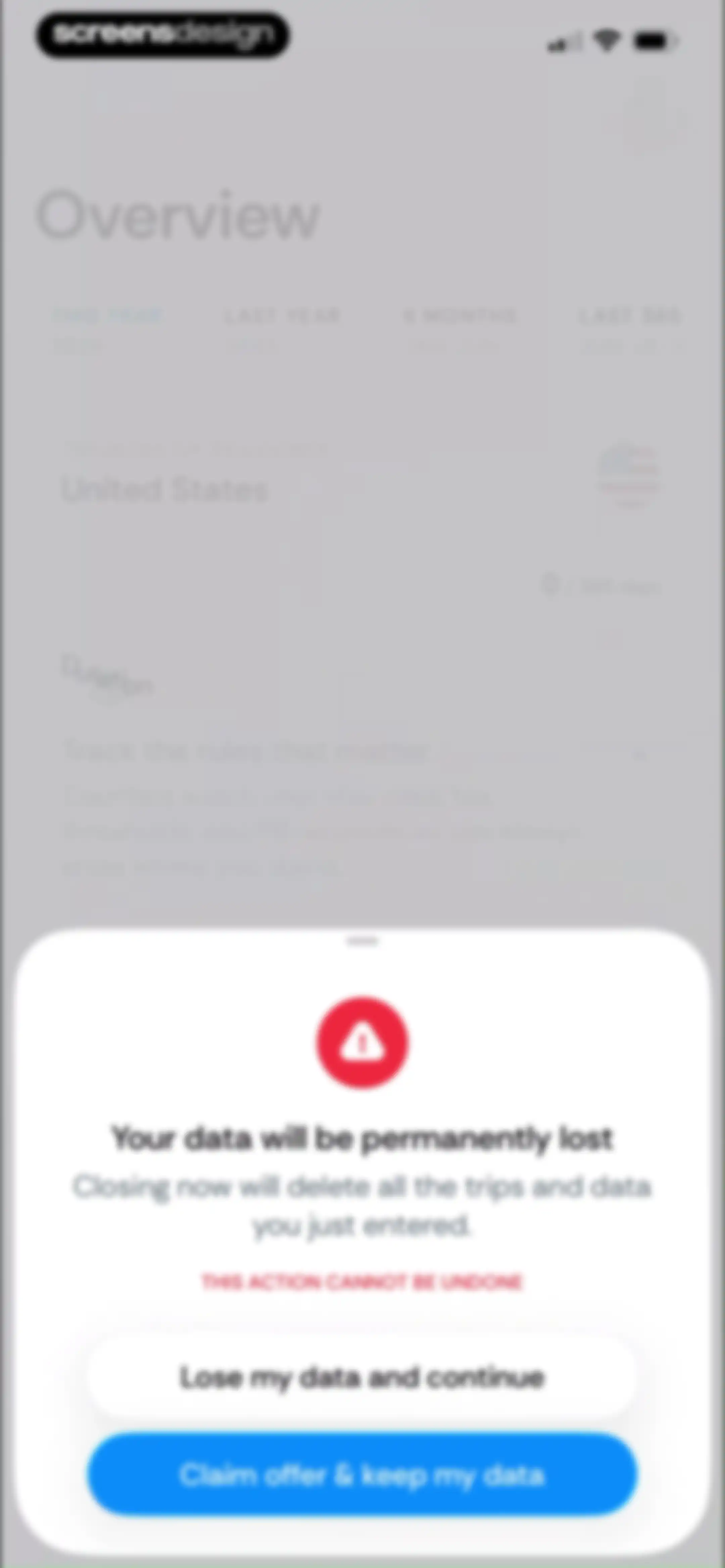 Country Days Tracker: Bounded screen 26