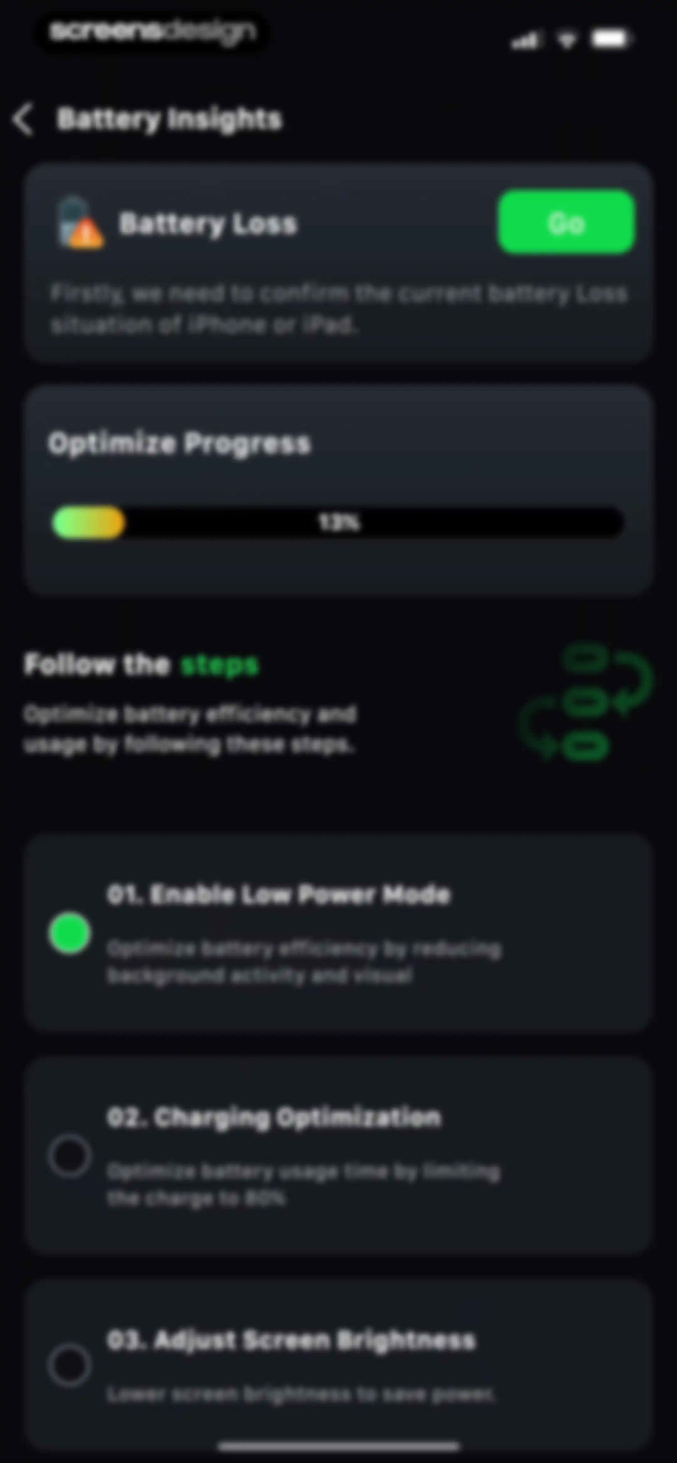 Device Care: Storage & Battery screen 34