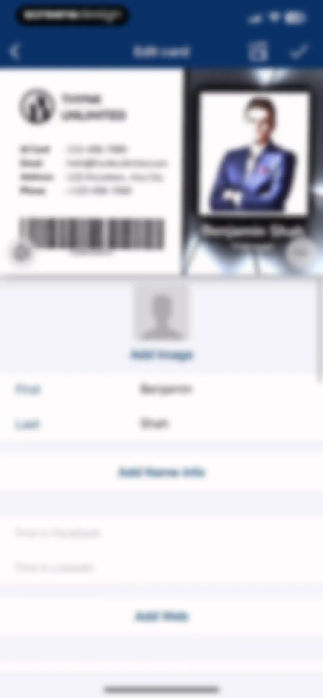 Business Card Reader screen 24