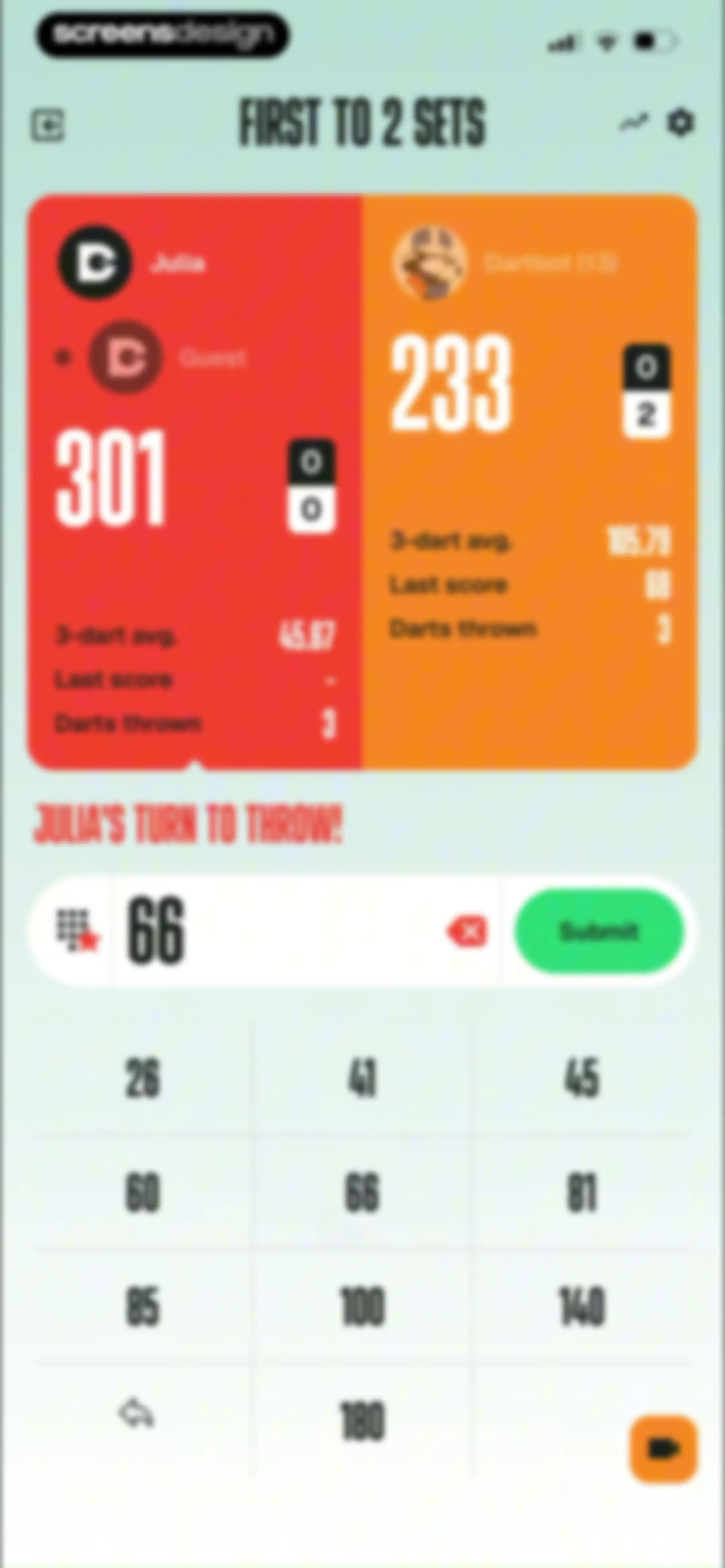DartCounter screen 34