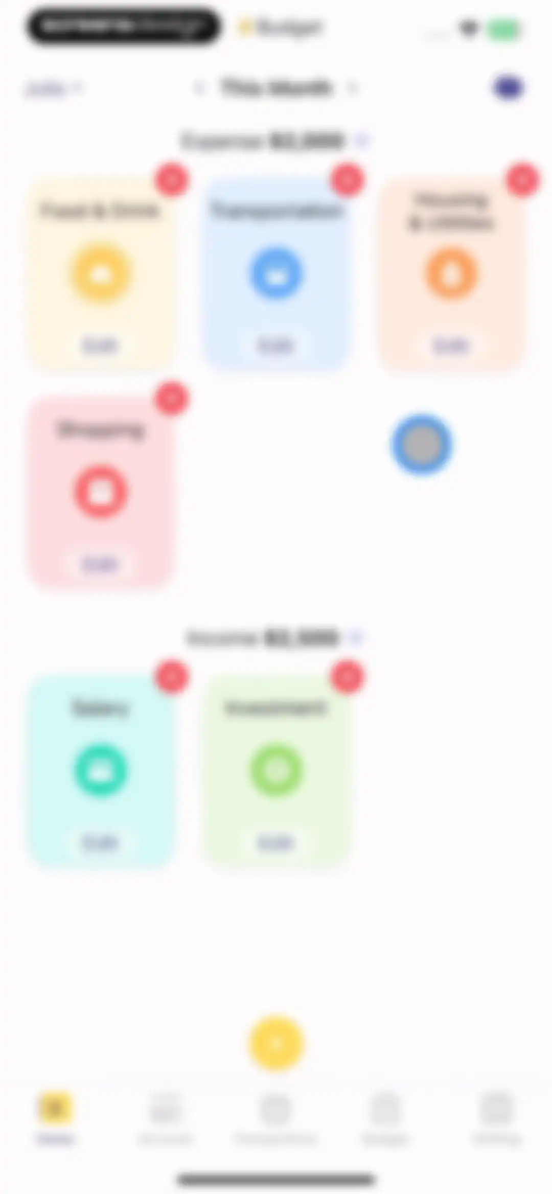 Budget app - spending tracker screen 38