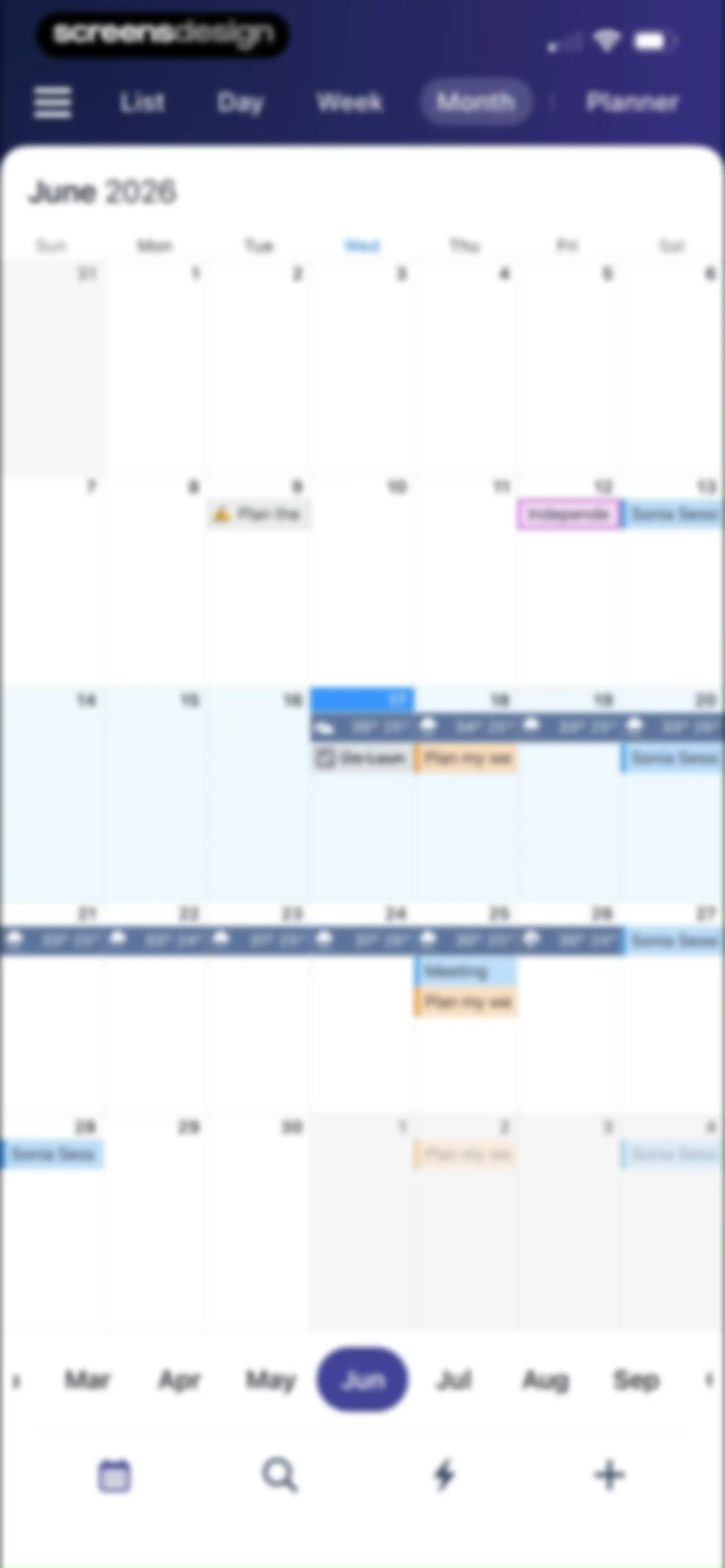 Calendars: Schedule Planner screen 68