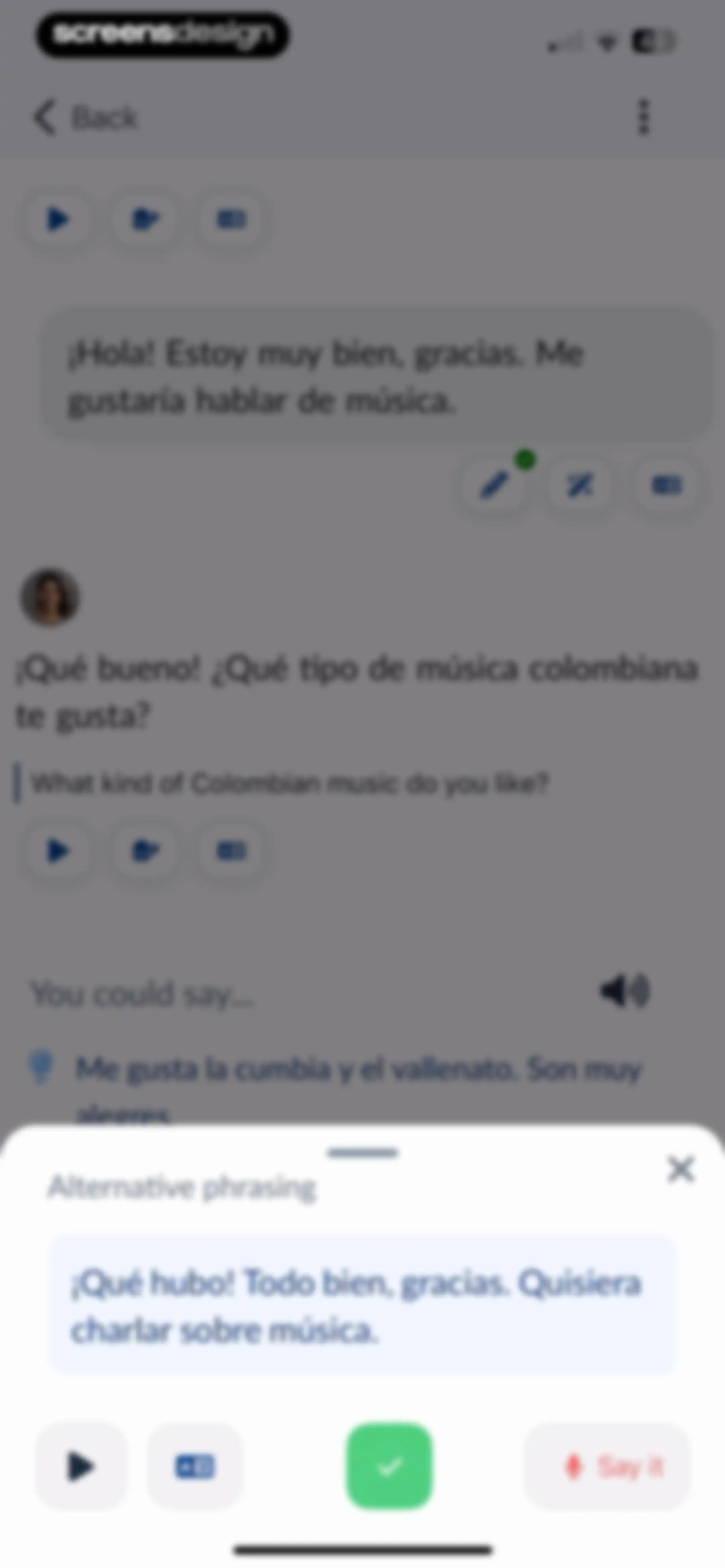 Langua: AI language learning screen 53