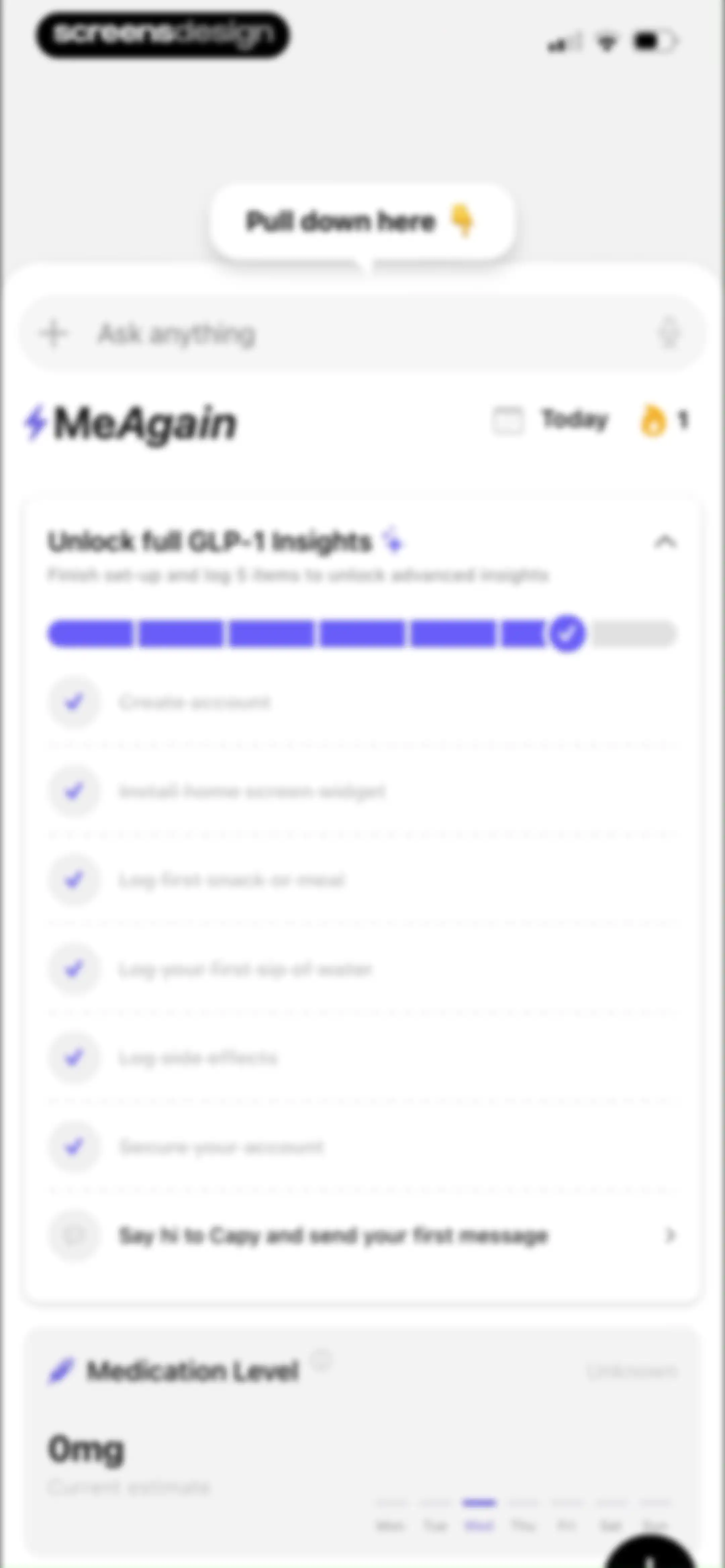 MeAgain: GLP-1 Tracker App screen 88