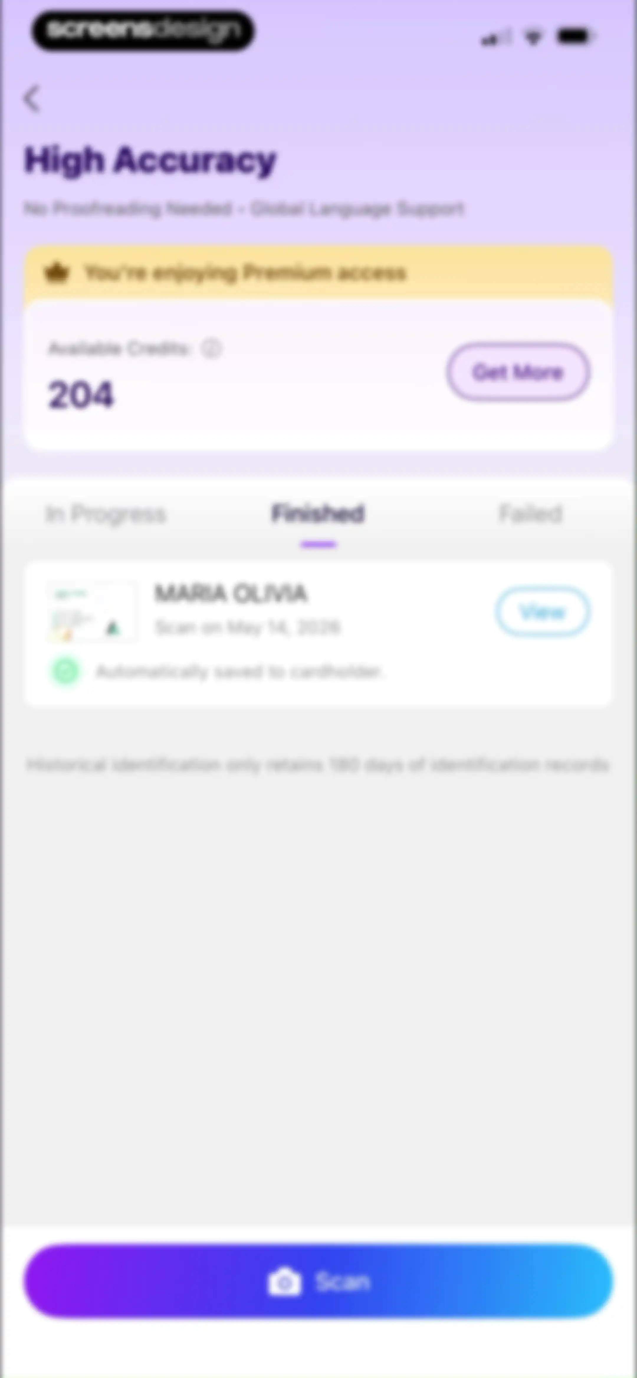 CamCard AI Business Assistant screen 115