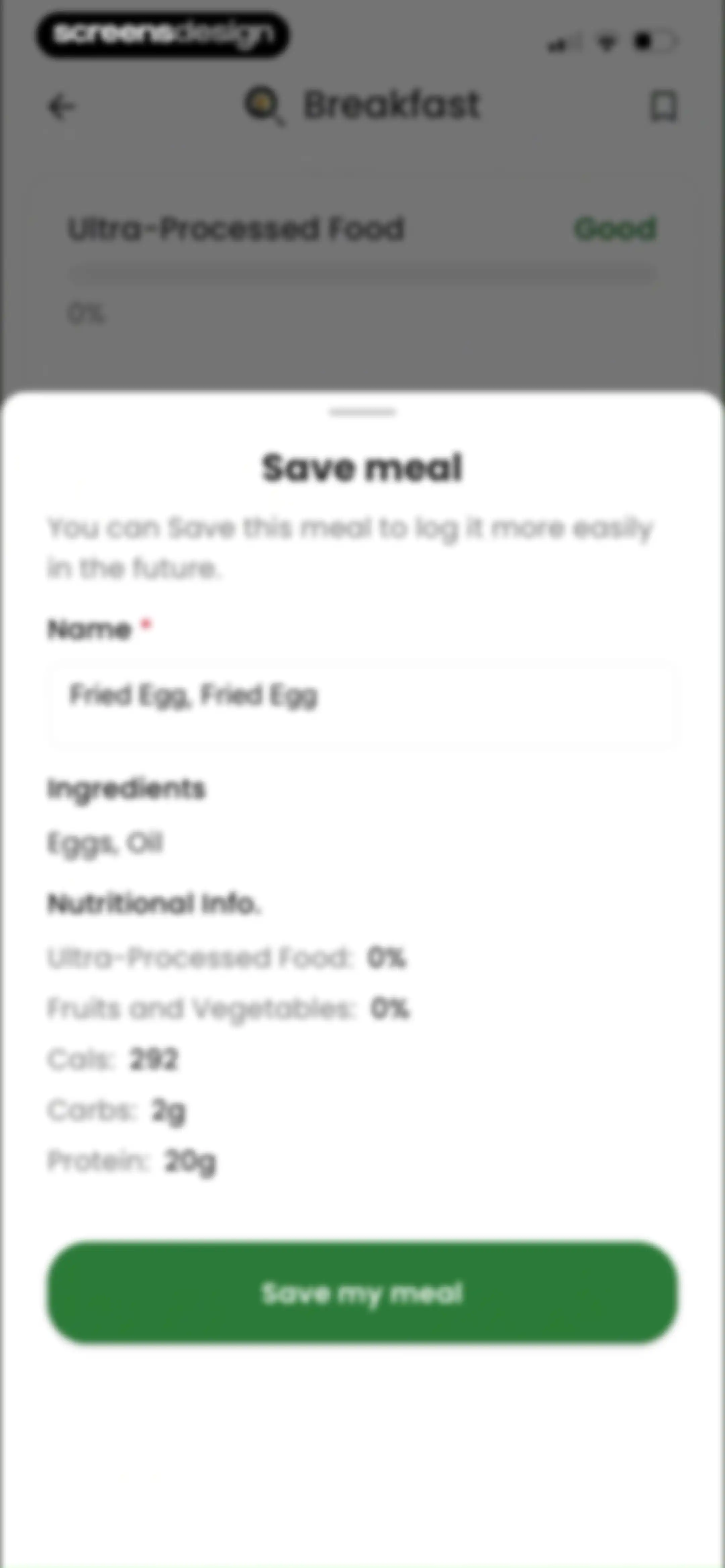 Diabetes food tracker - Gococo screen 68