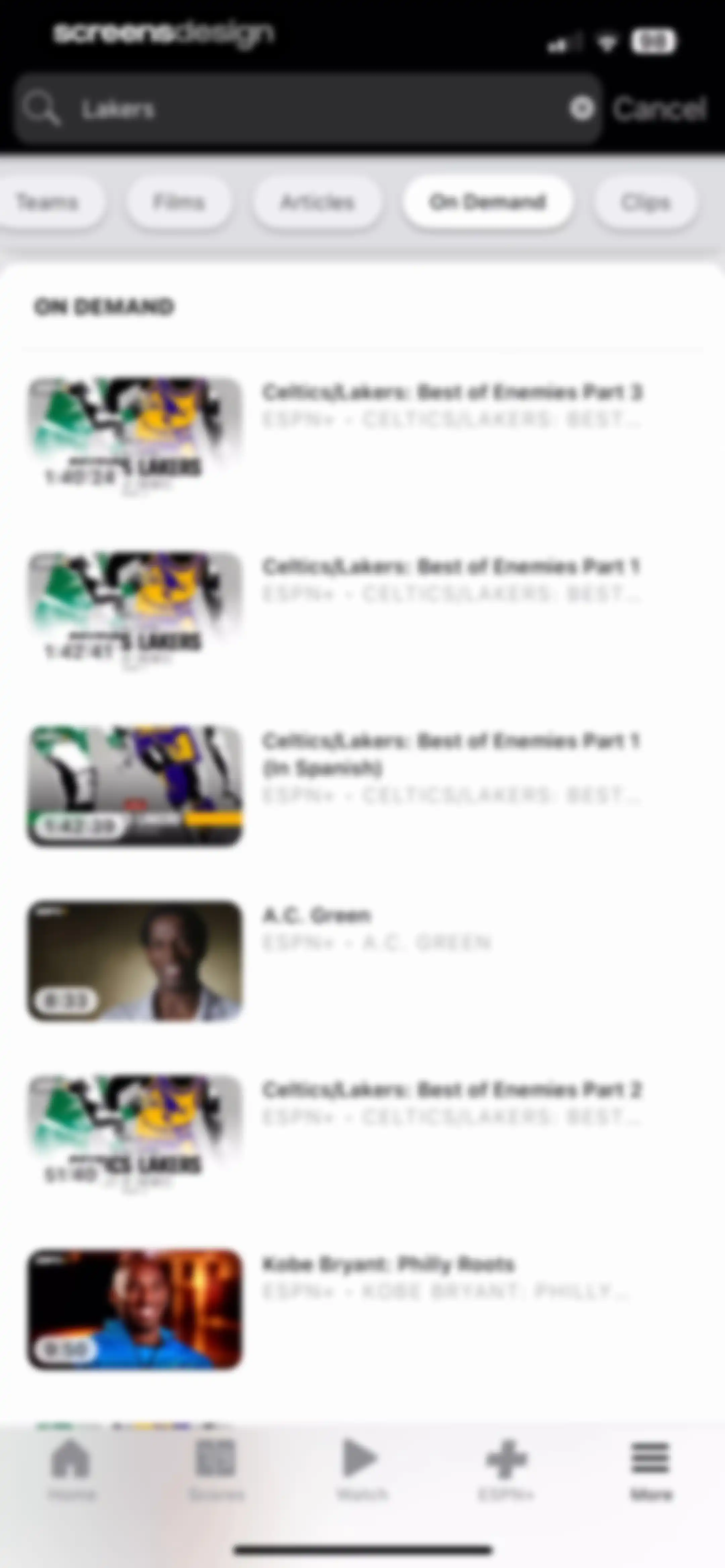 ESPN: Live Sports & Scores screen 103