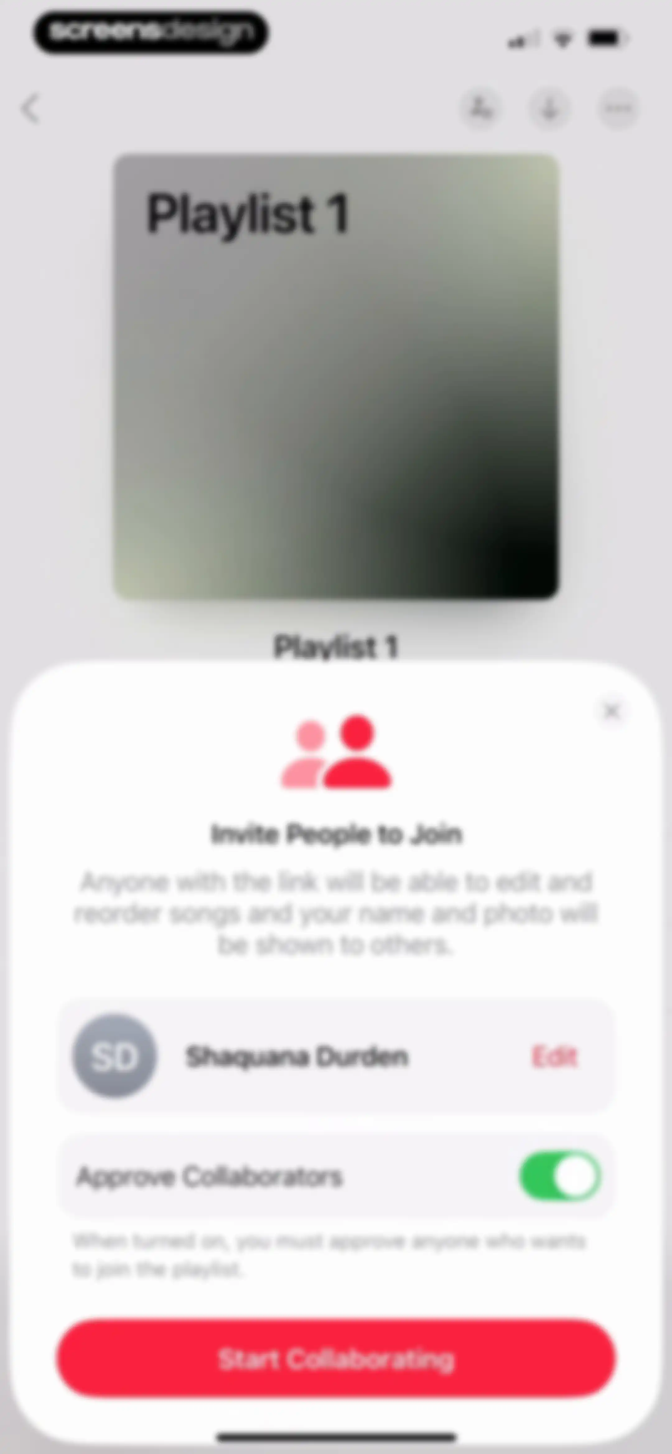 Apple Music screen 100