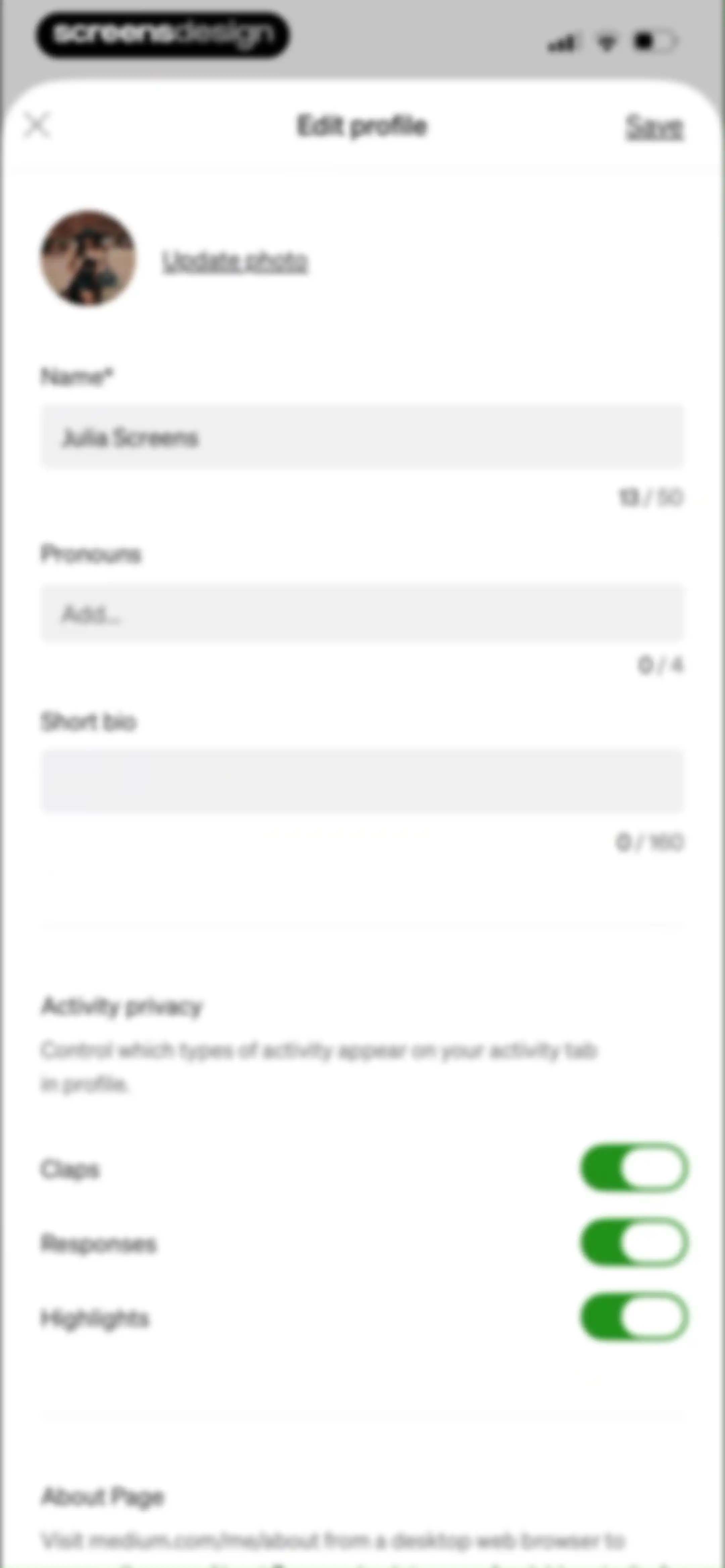Medium: Read & Write Stories screen 116