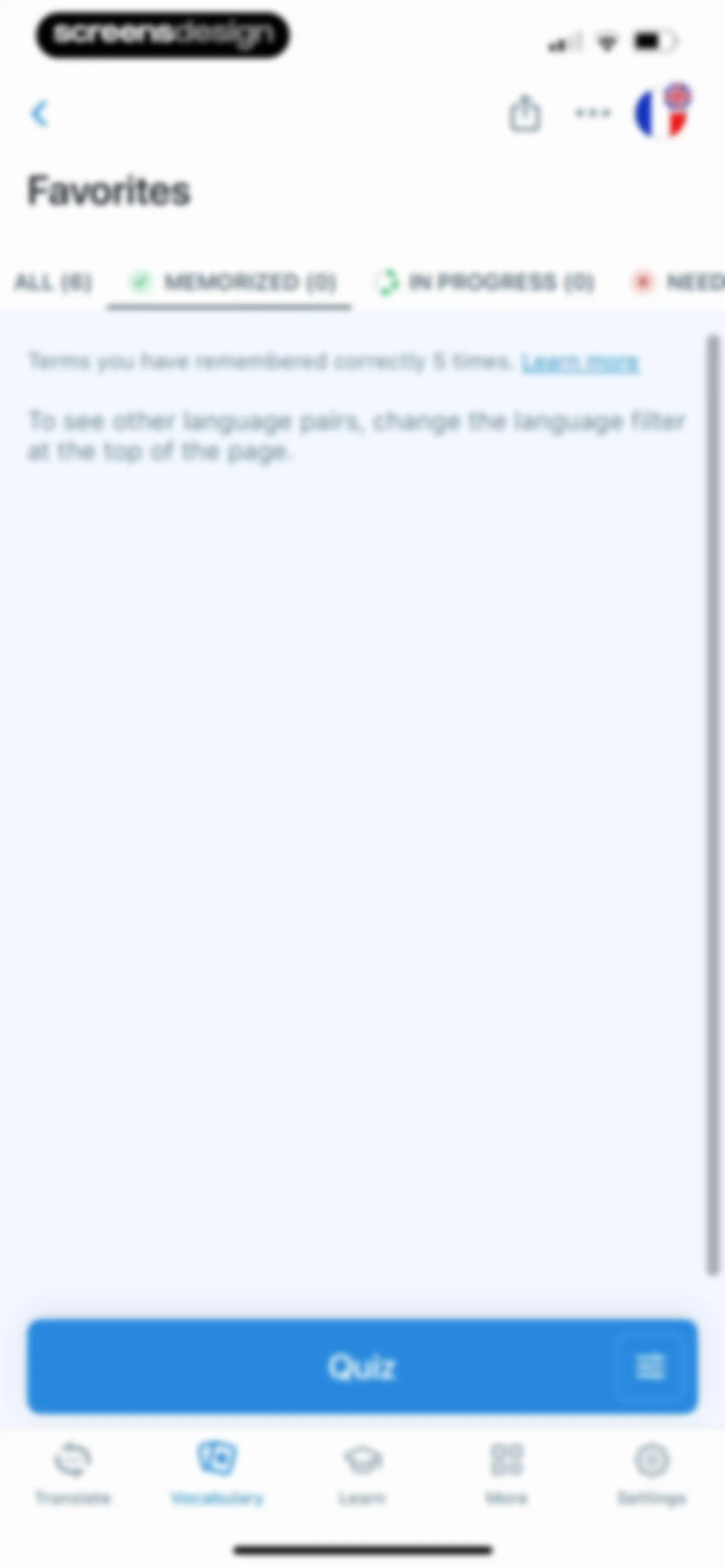 Reverso translate and learn screen 77