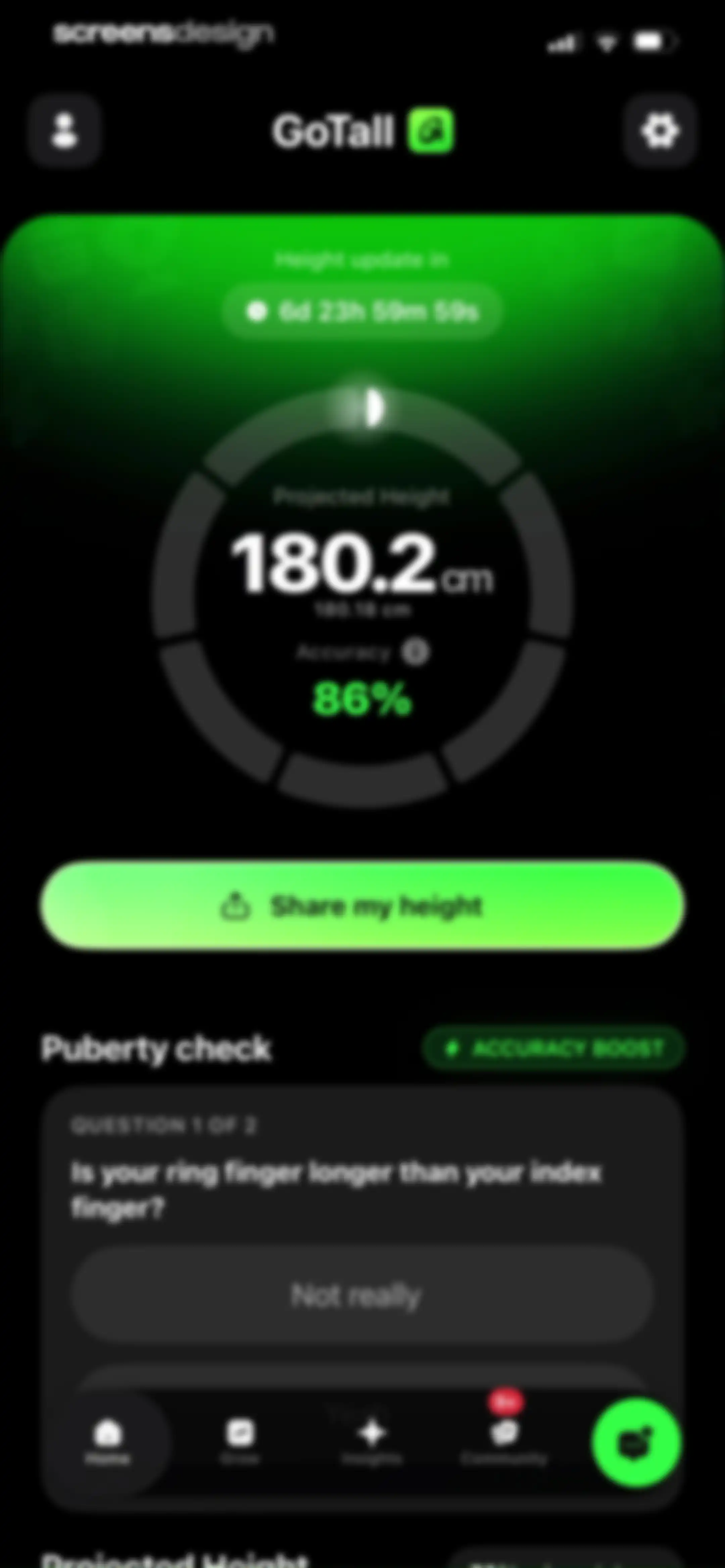 GoTall - Height Predictor screen 65