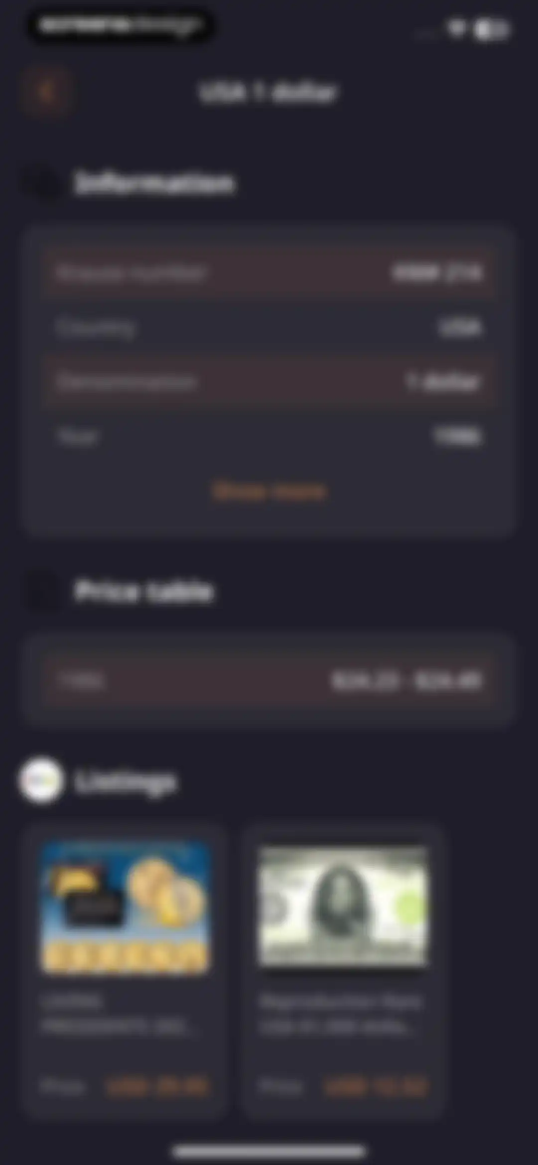 ScanCoin: identify & check screen 43