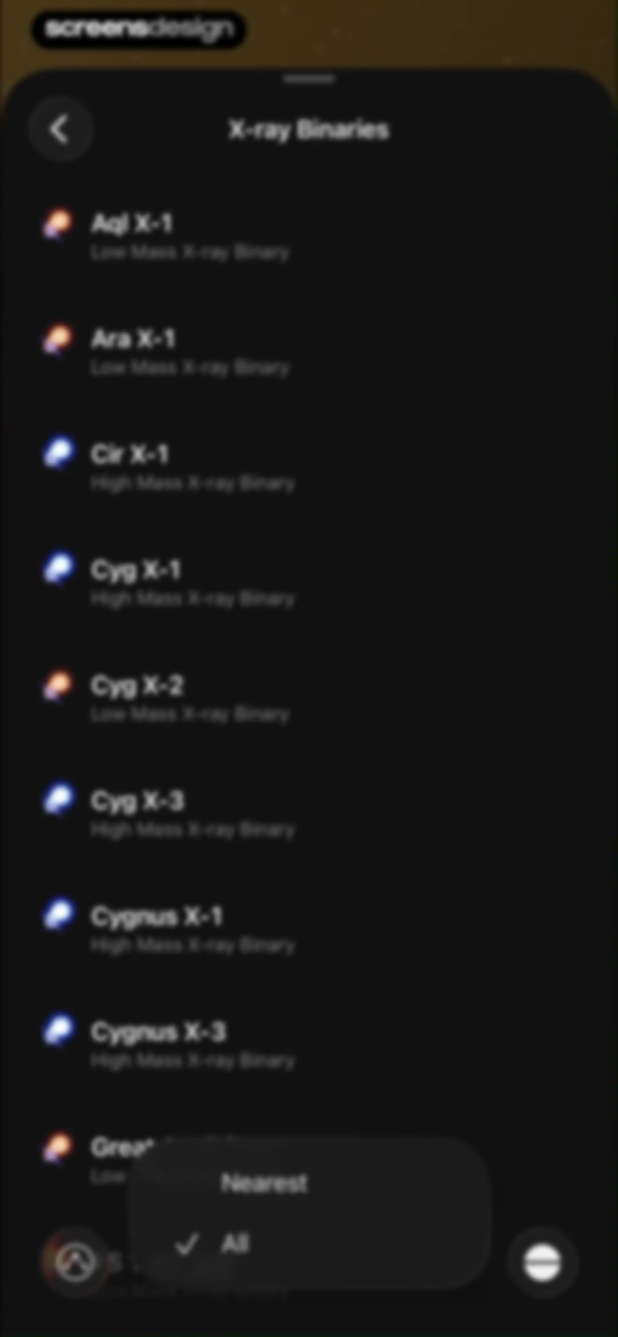 Sky Guide screen 81