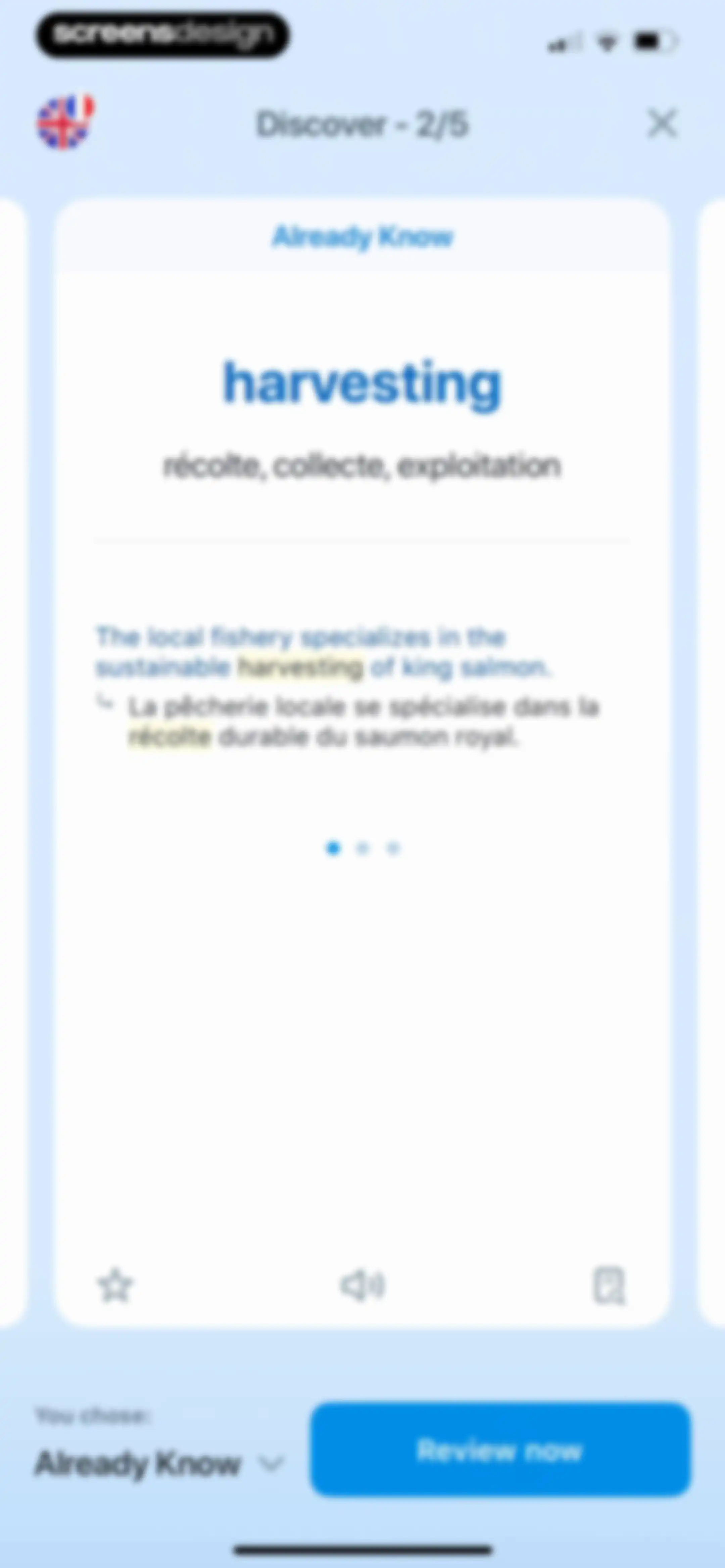 Reverso translate and learn screen 68