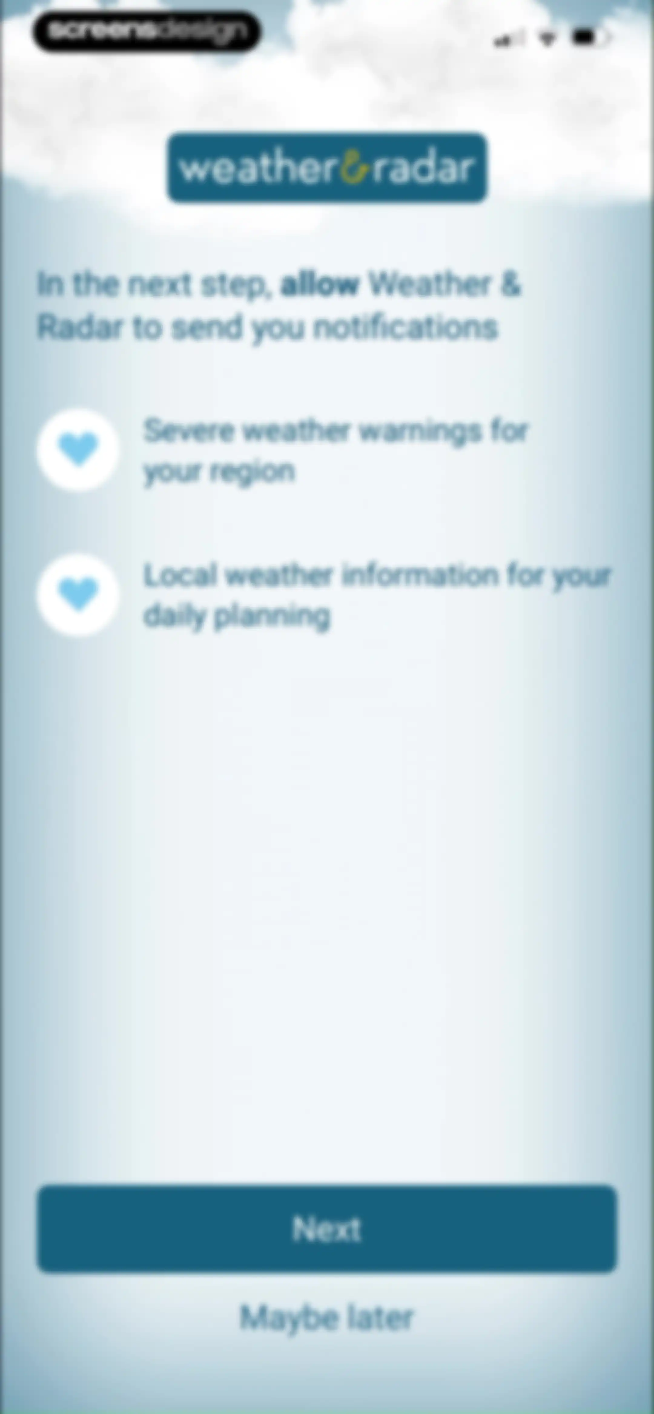 Weather & Radar screen 4
