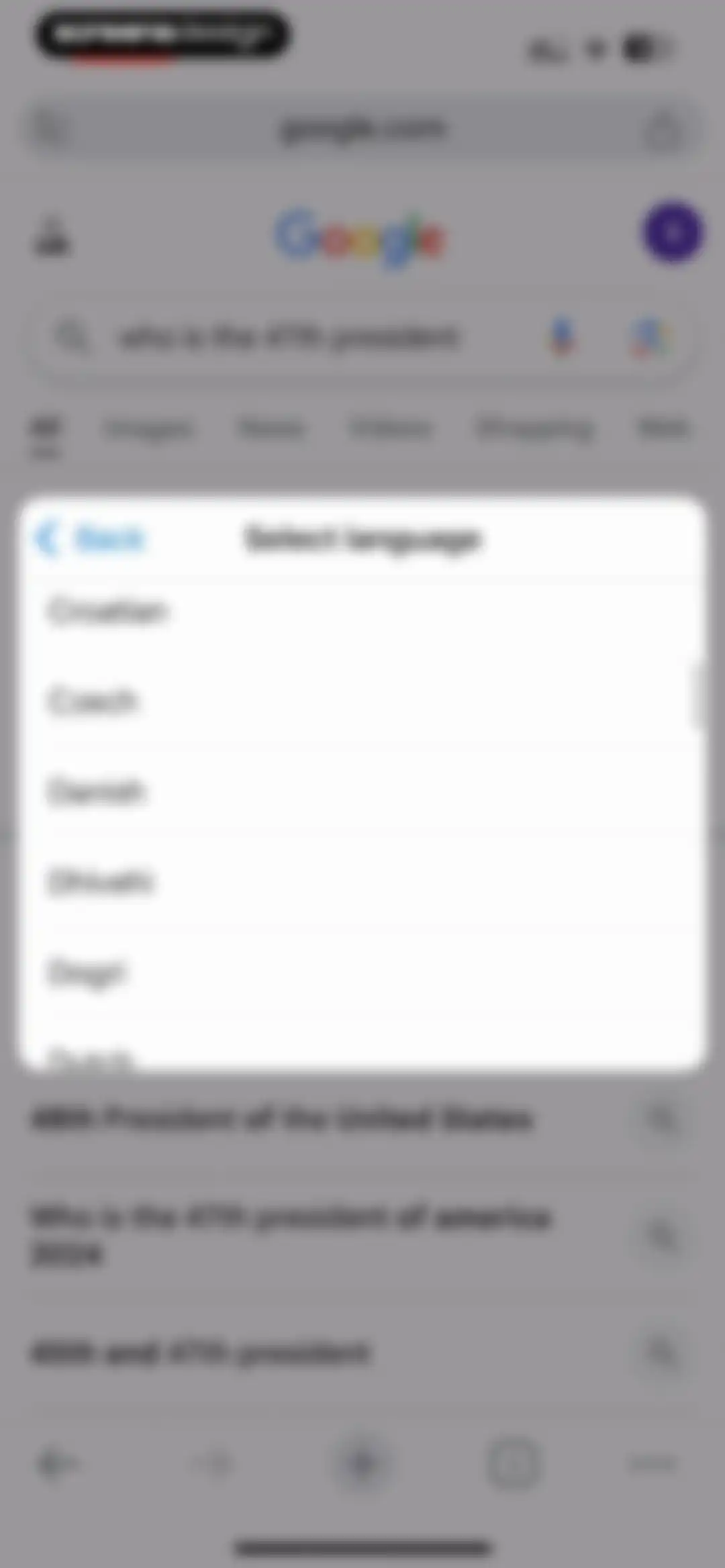 Google Chrome screen 108