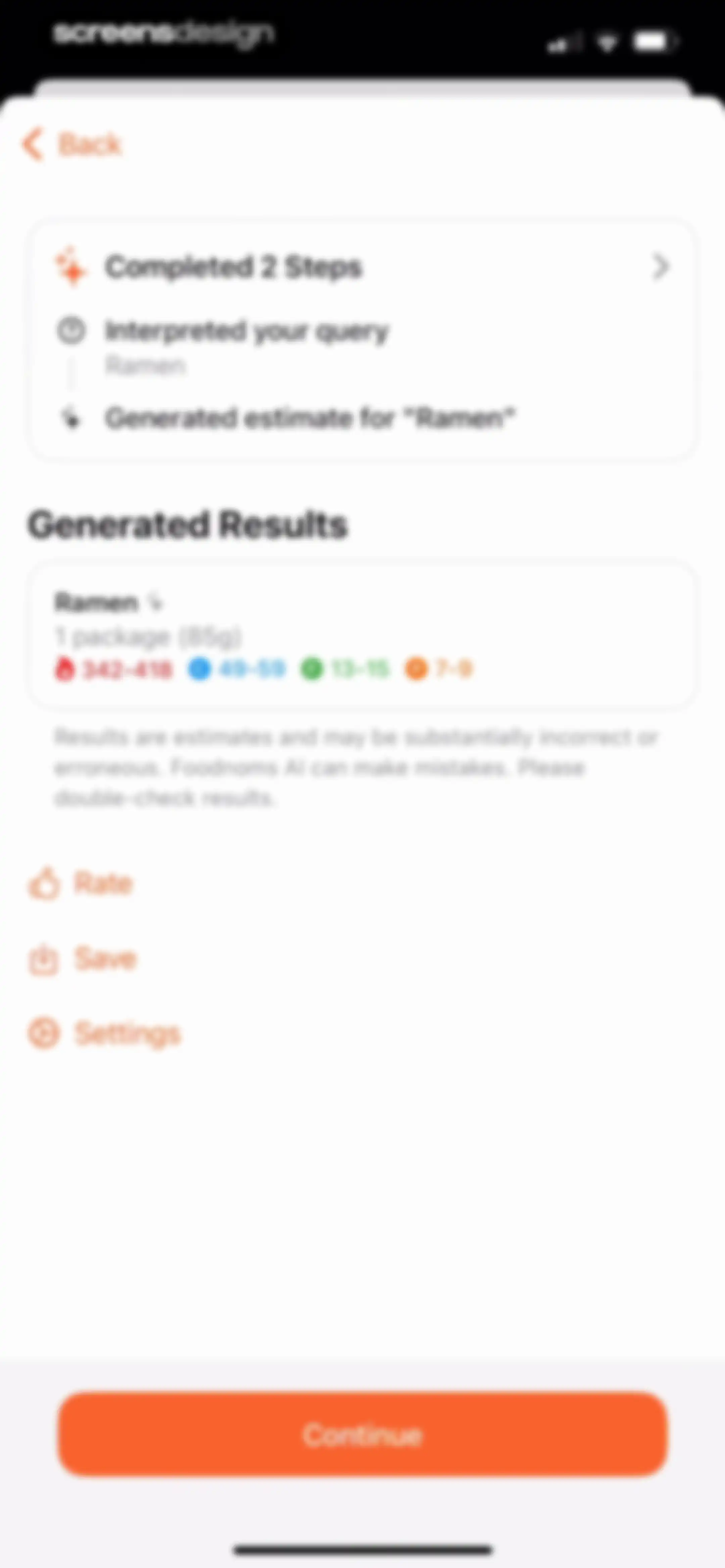 Nutrition Tracker: Foodnoms screen 124