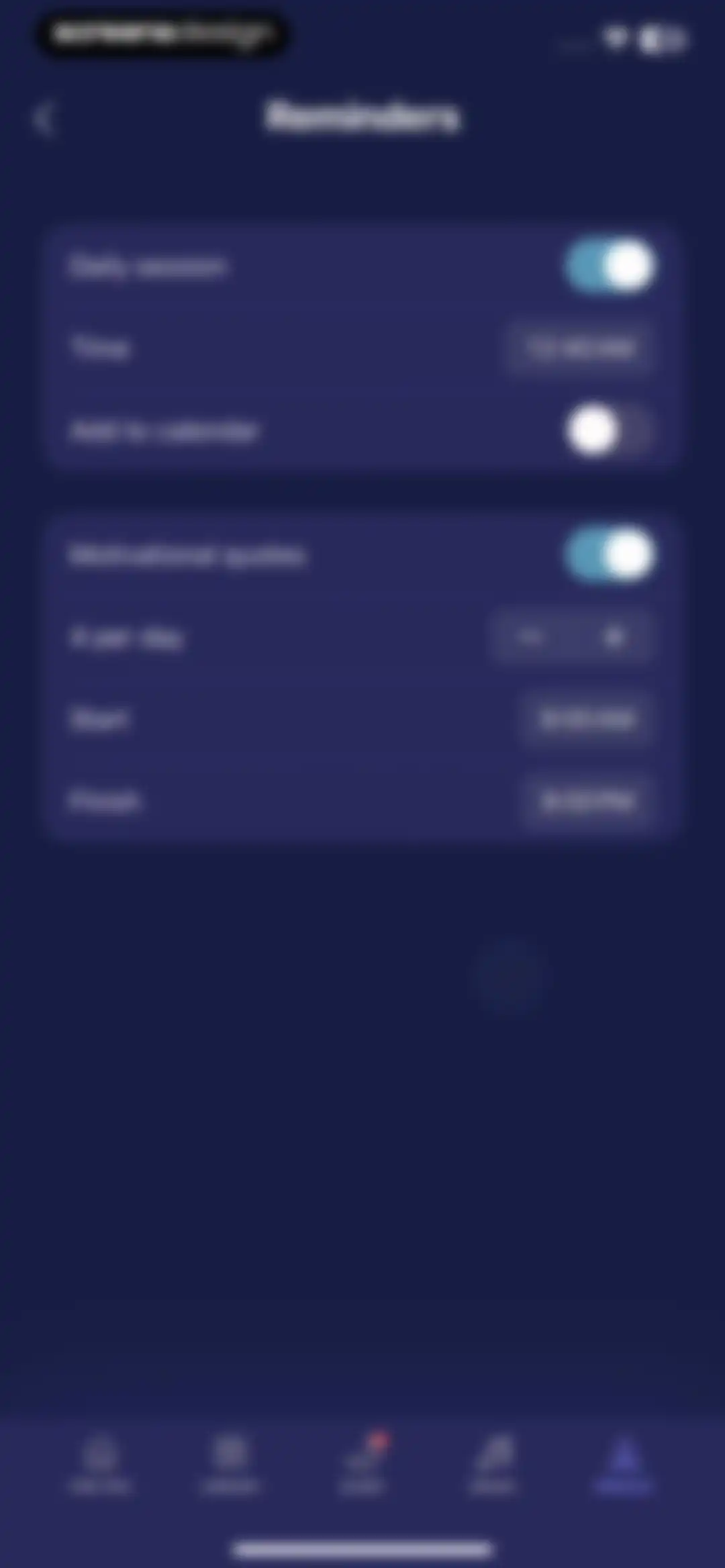 Mo Meditation, Sleep, Recovery screen 94