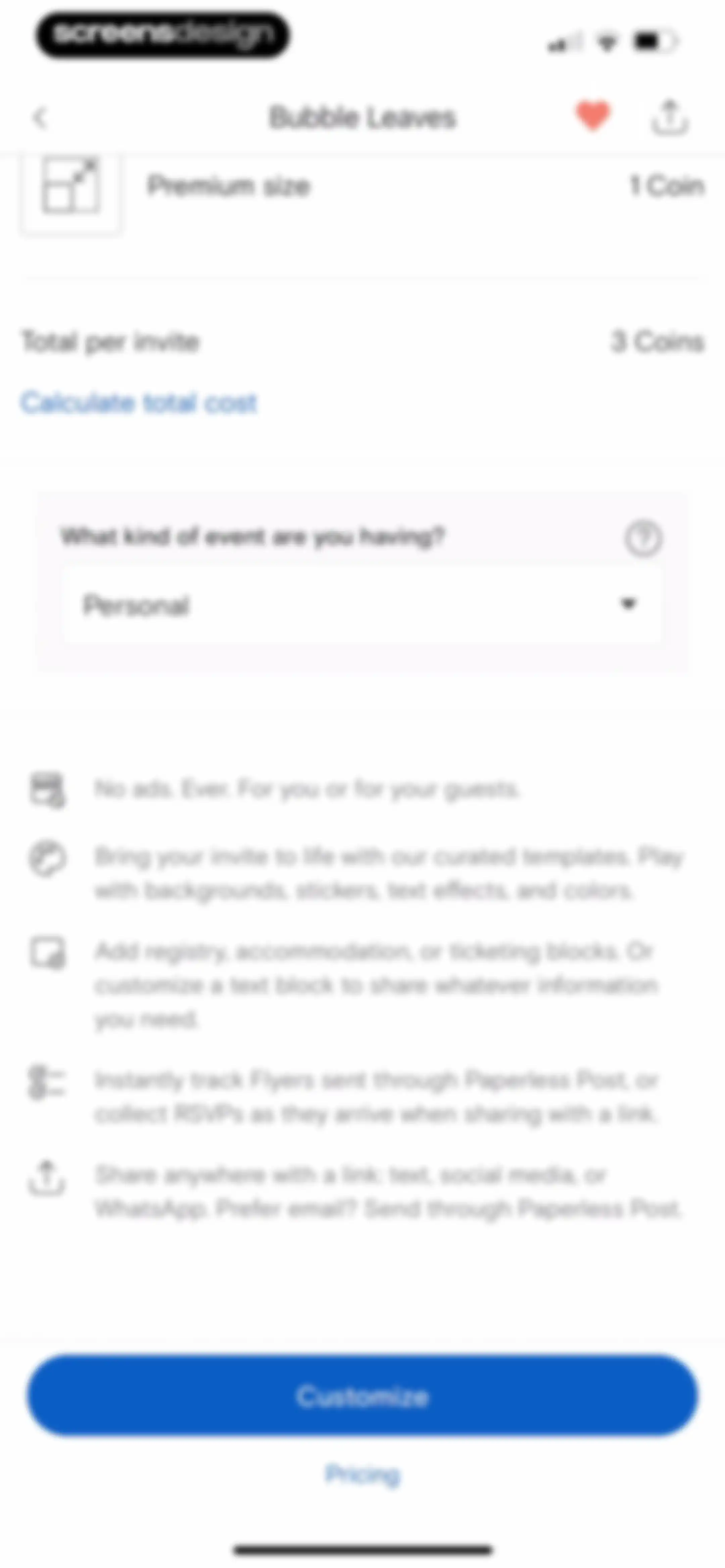 Paperless Post: Invitations screen 96
