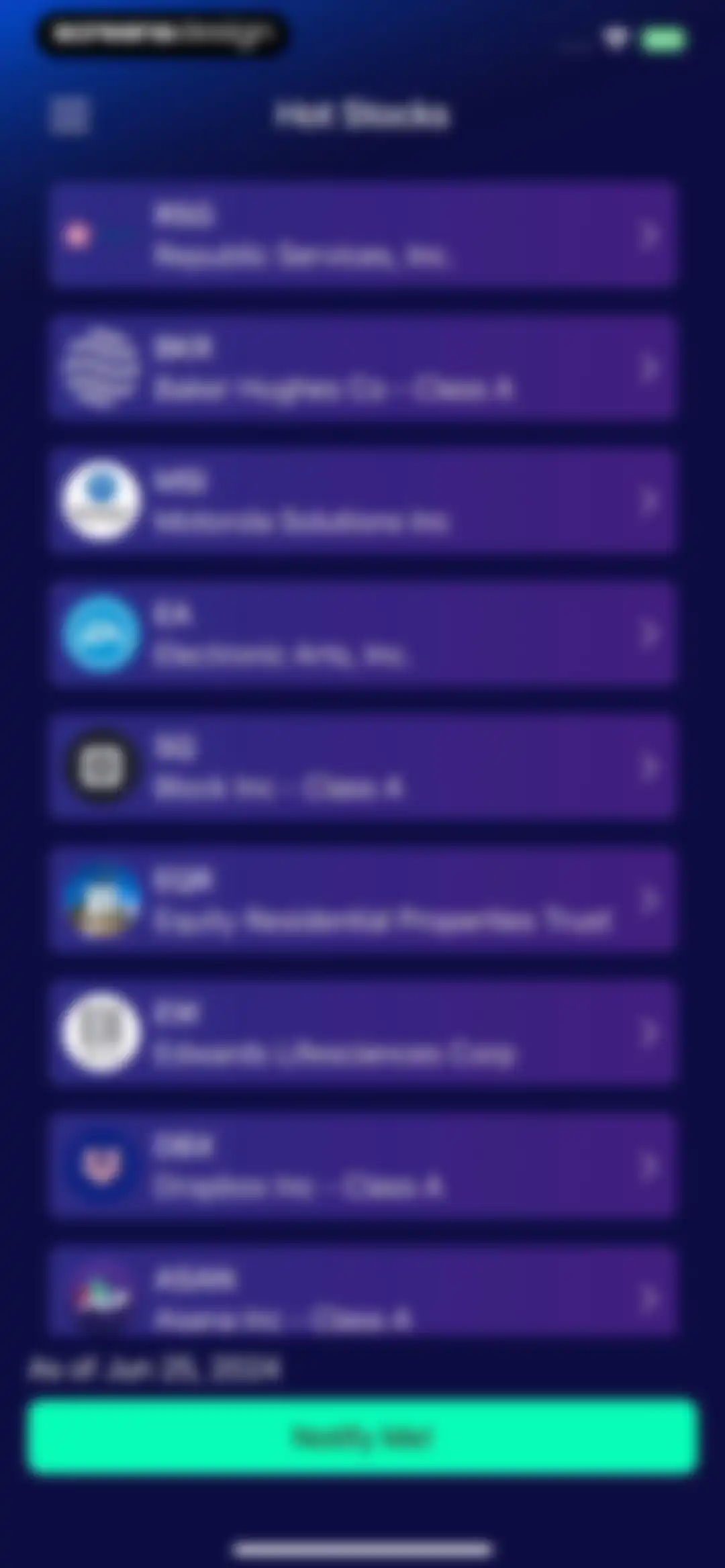 Stocks Alerter screen 64