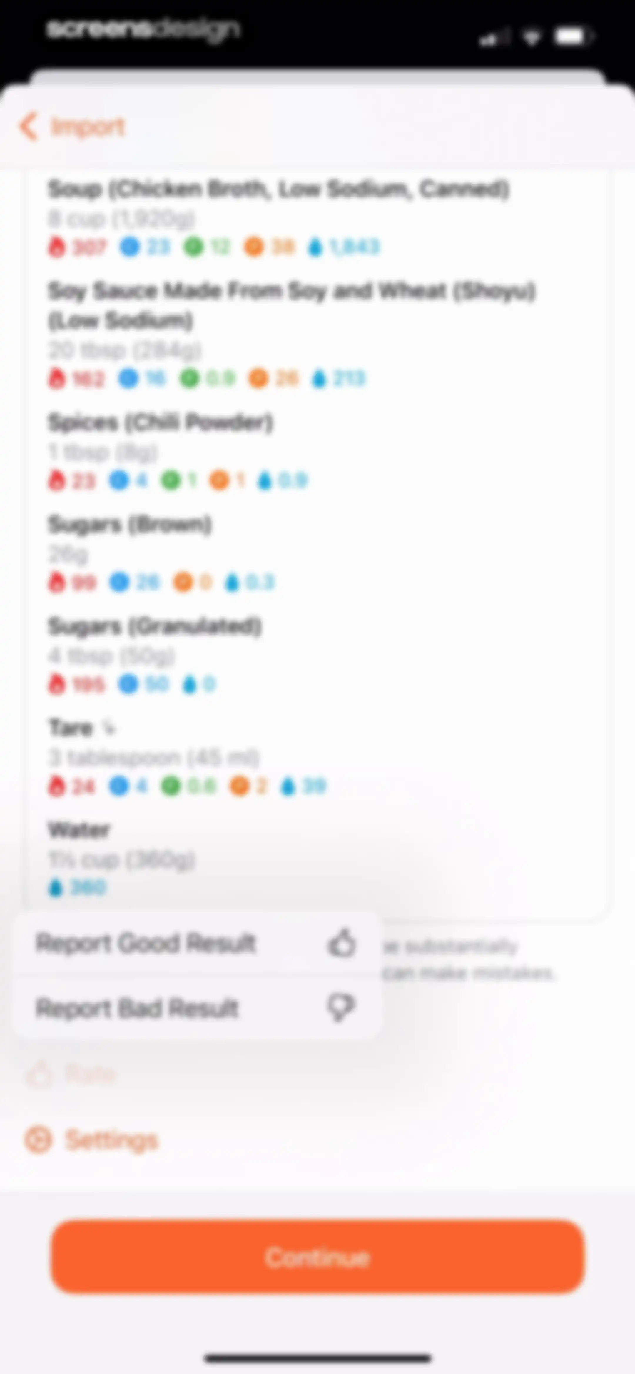 Nutrition Tracker: Foodnoms screen 91