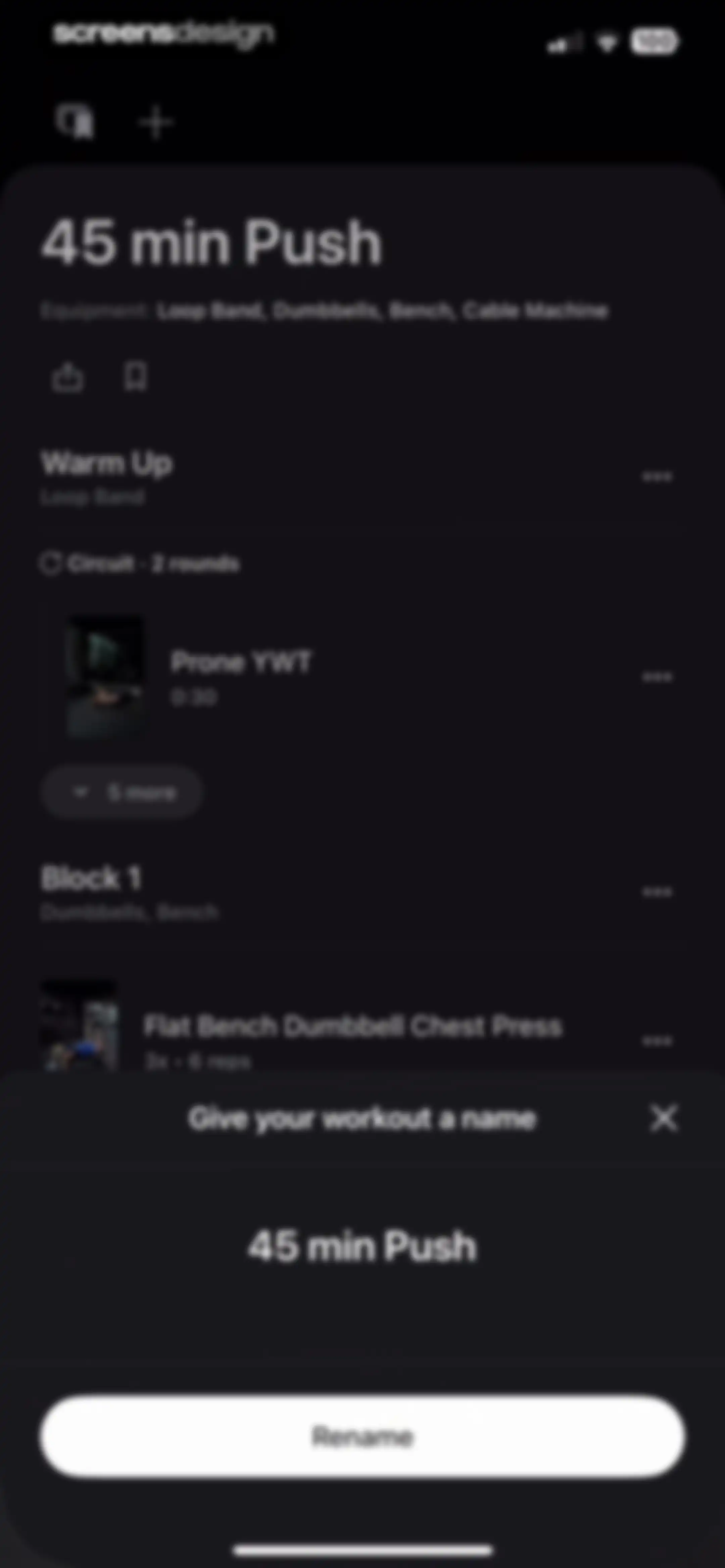 Peloton Strength+ screen 121